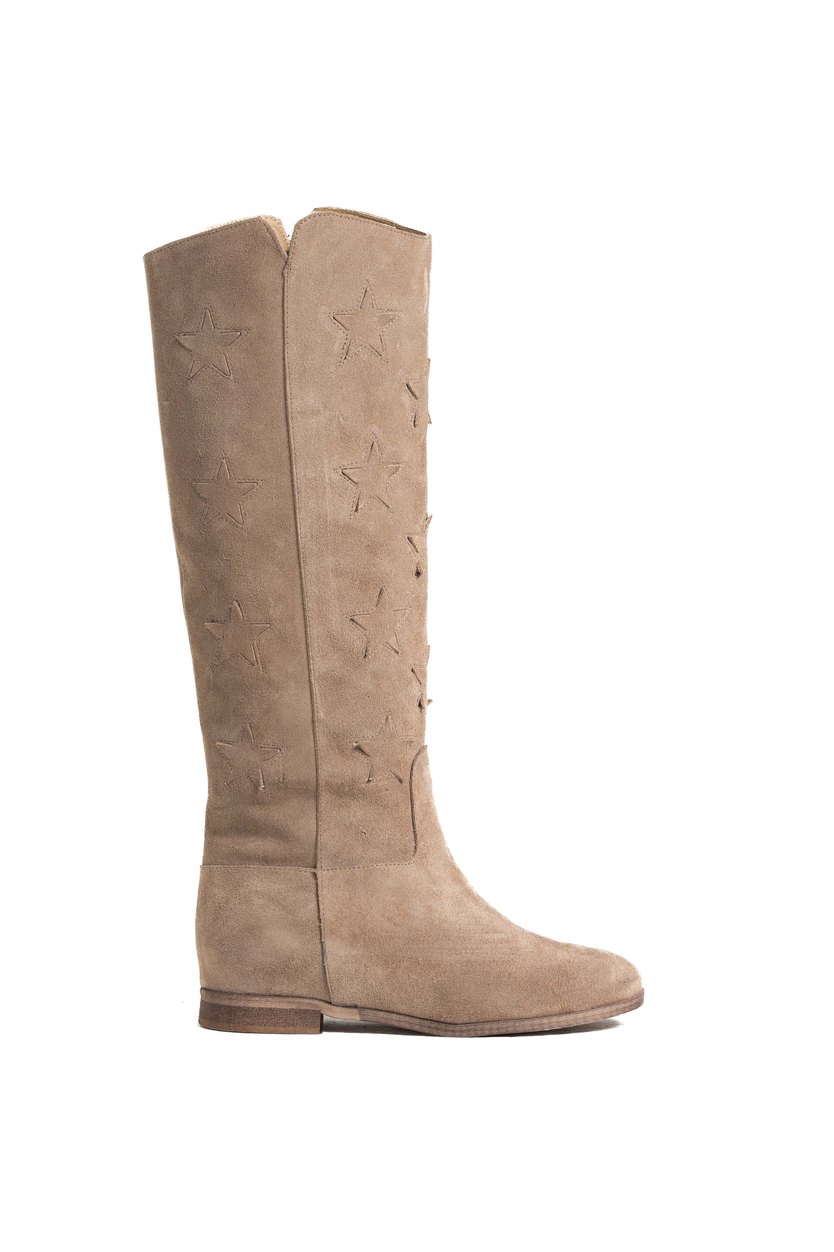 R30 STARS - Botín tubular en ante Daino con estrellas y elevación interior