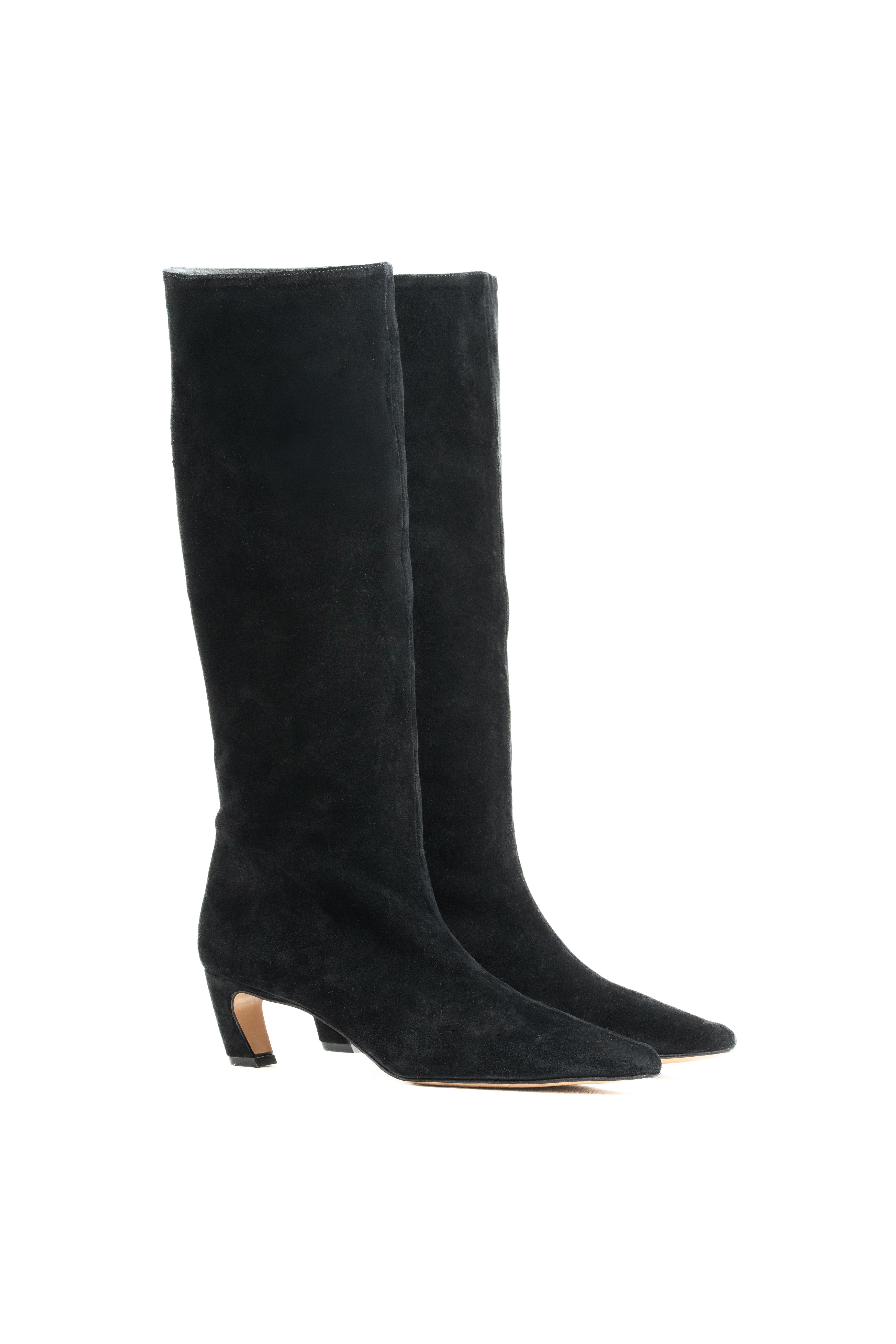 JADE - Stivali Cuissard  in Camoscio Nero - Tacco Roghetto 5 Cm