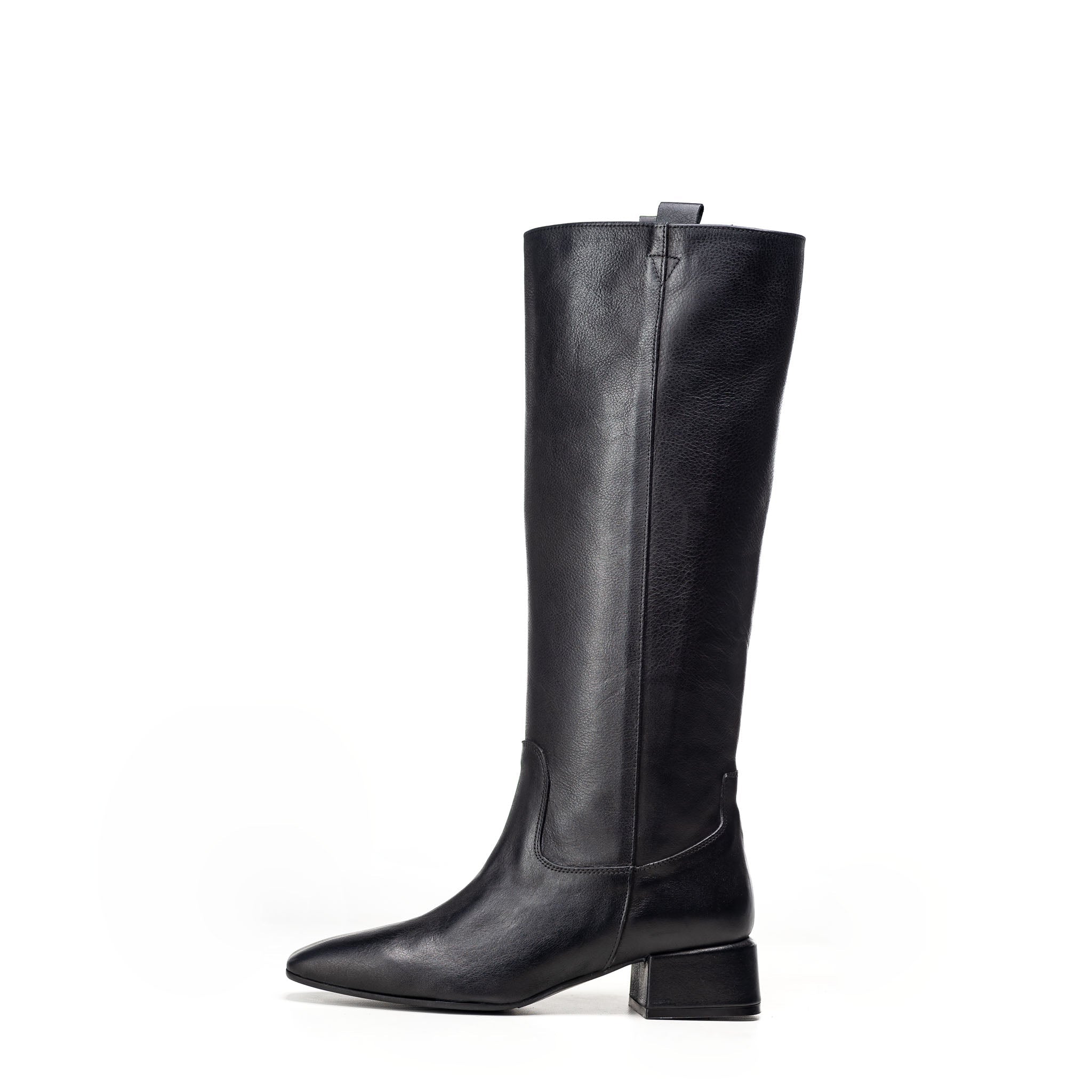 BOOT SQUARE - Tubular boot in genuine leather with square toe - 3 cm heel