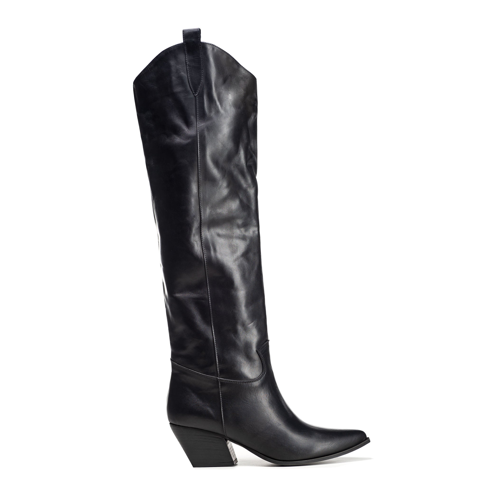 TEX 80 - Camperos Over-the-Knee Tubular Boot in Real Black Leather