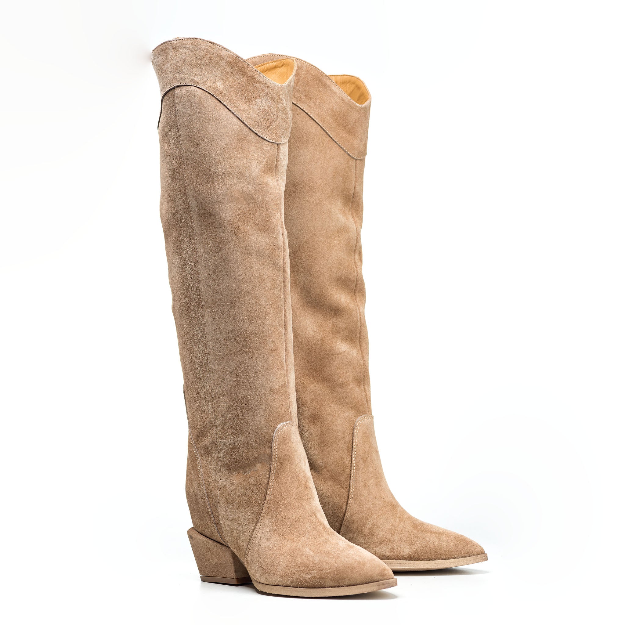 ALICE 300 - Camperos mood tubular boot in real suede with internal lift