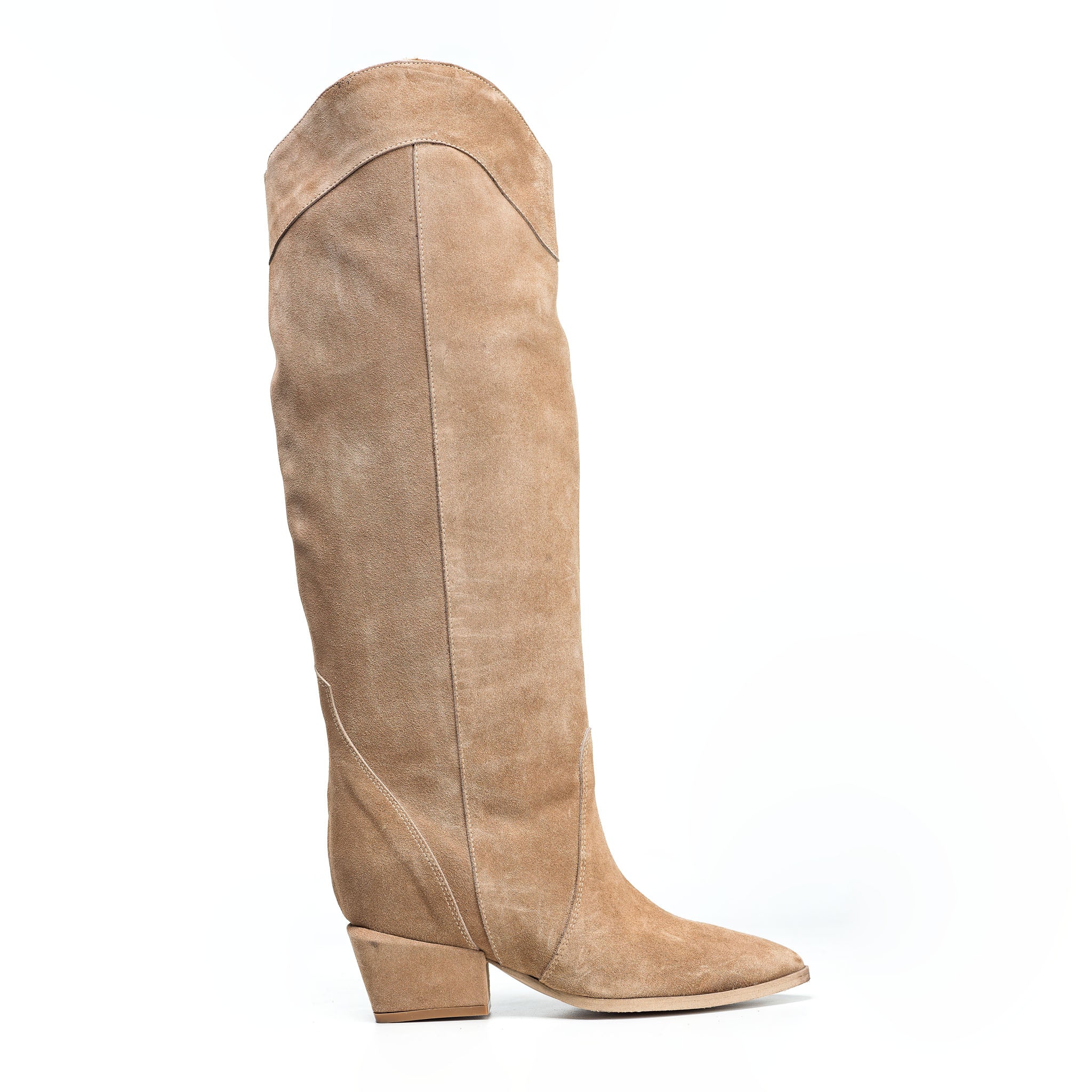 ALICE 300 - Camperos mood tubular boot in real suede with internal lift