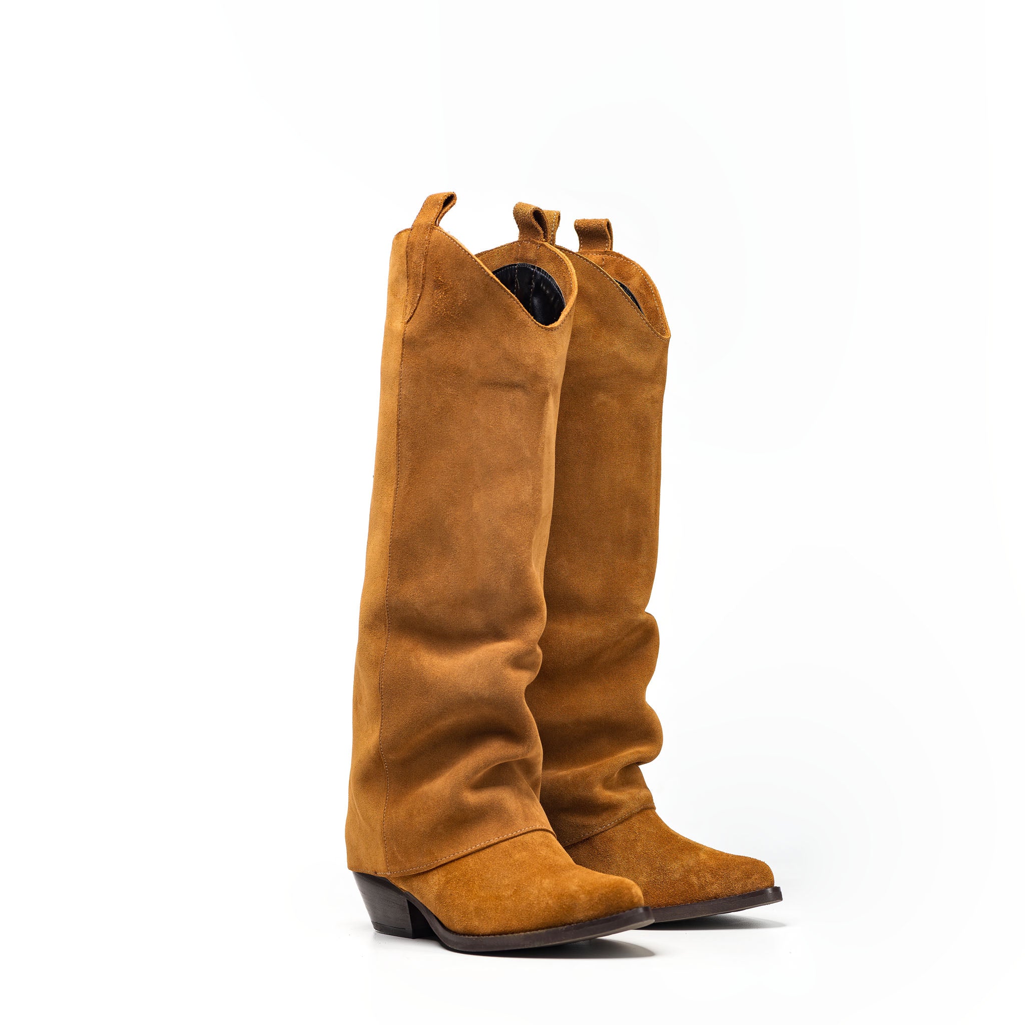 TEX 142 - Camperos mood tubular boot in real suede with cuff