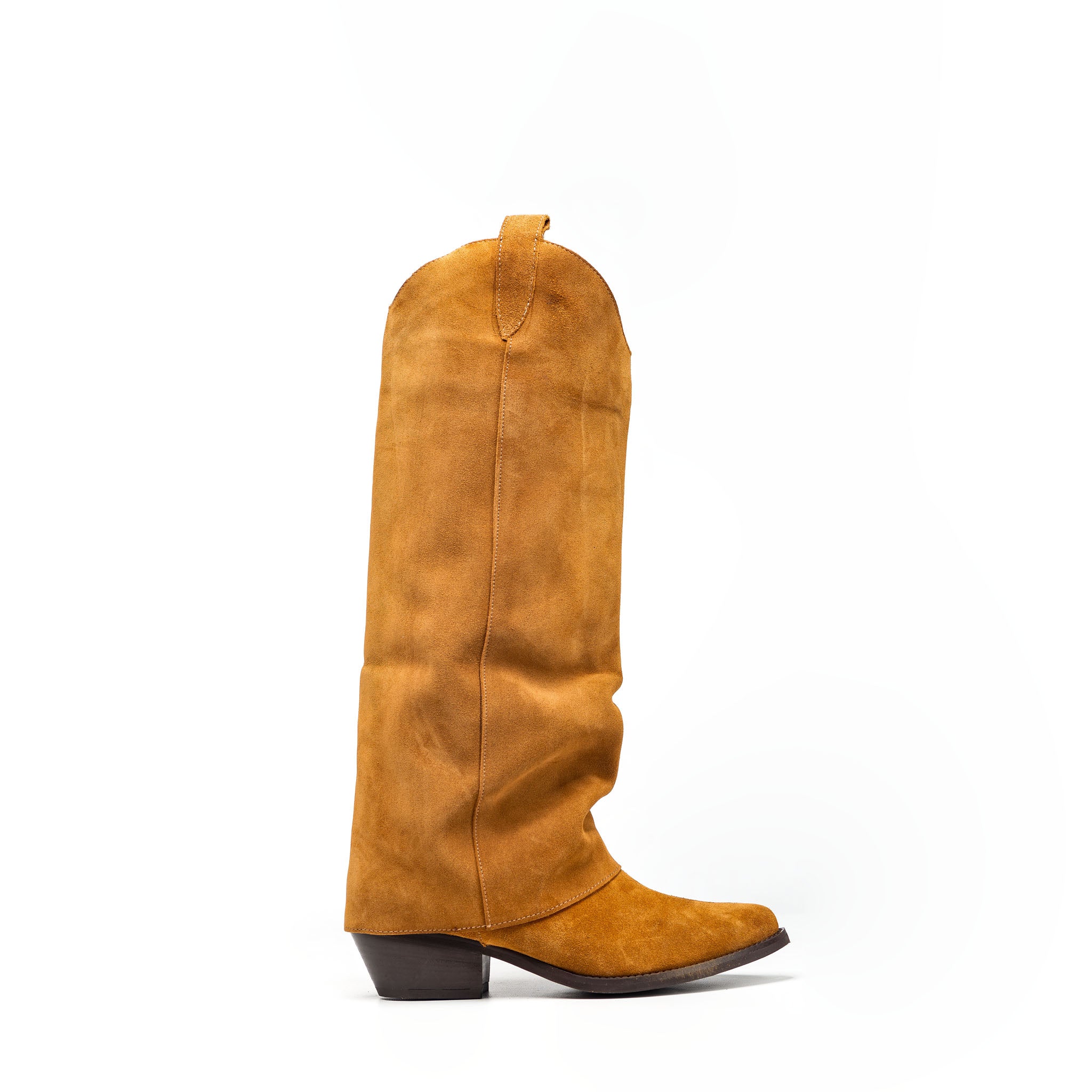 TEX 142 - Camperos mood tubular boot in real suede with cuff