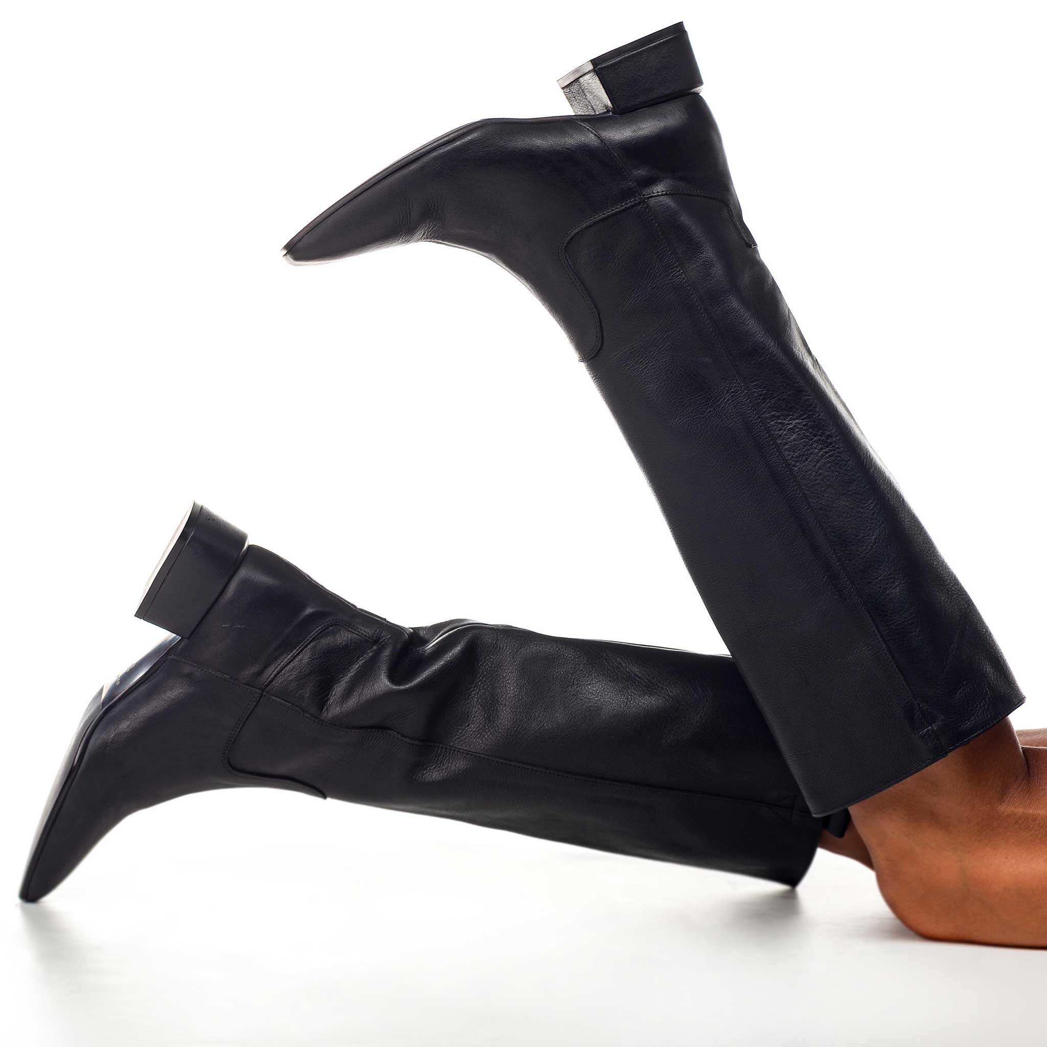 FABIAN 05 - Tubular boot in genuine leather with square toe