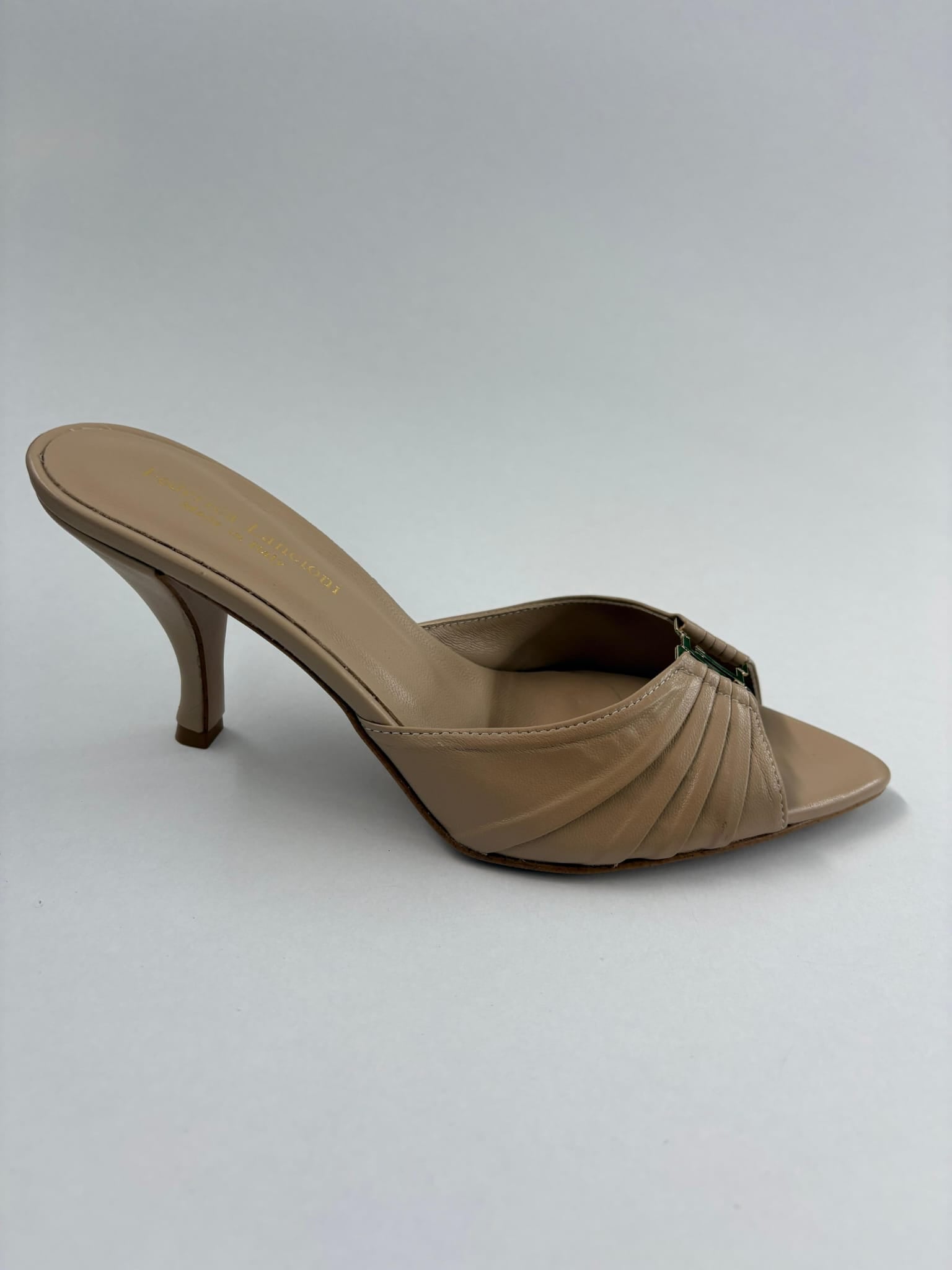 FEDERICA - Sabot da Donna in Vera Pelle Plissettata - Tacco 7 cm