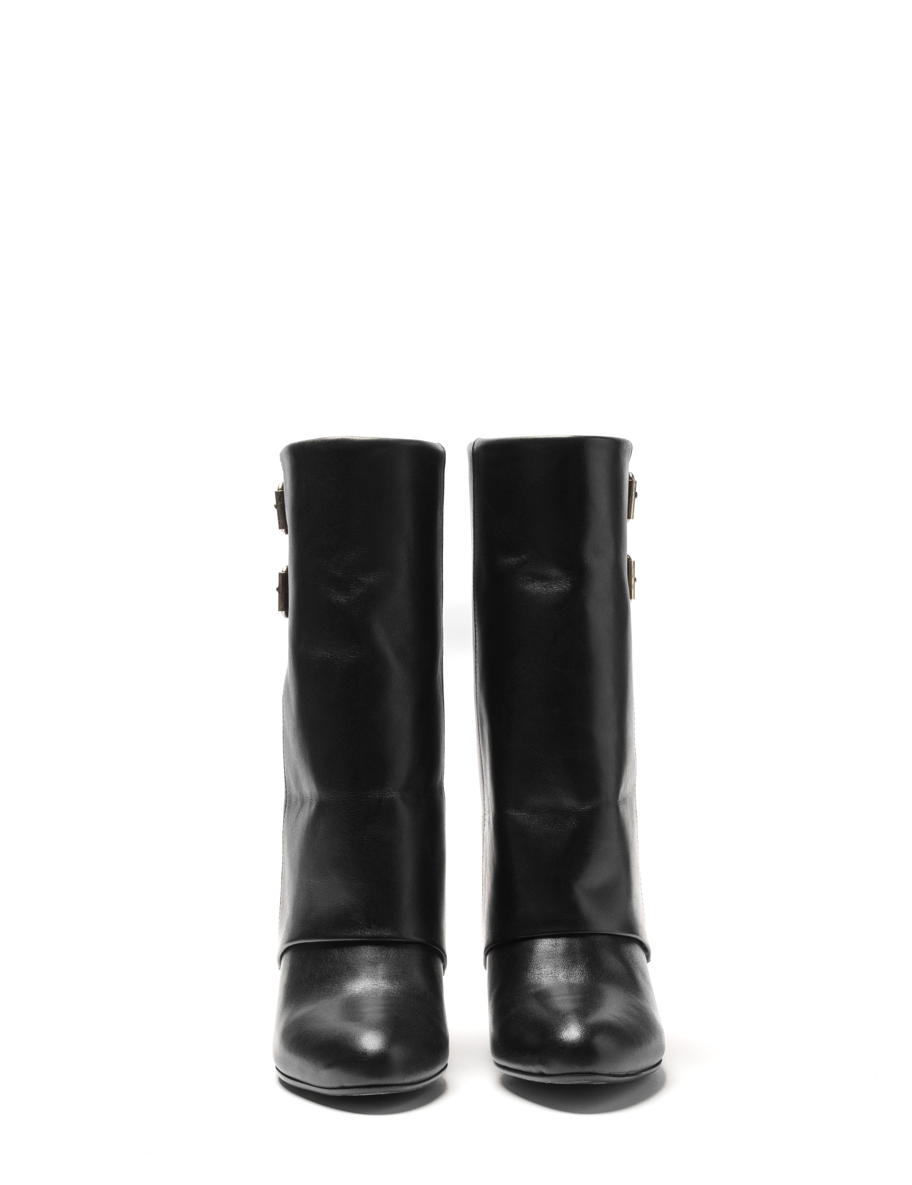 GV20 - Genuine Leather tubular boot with accessory and 7 Cm heel / wedge