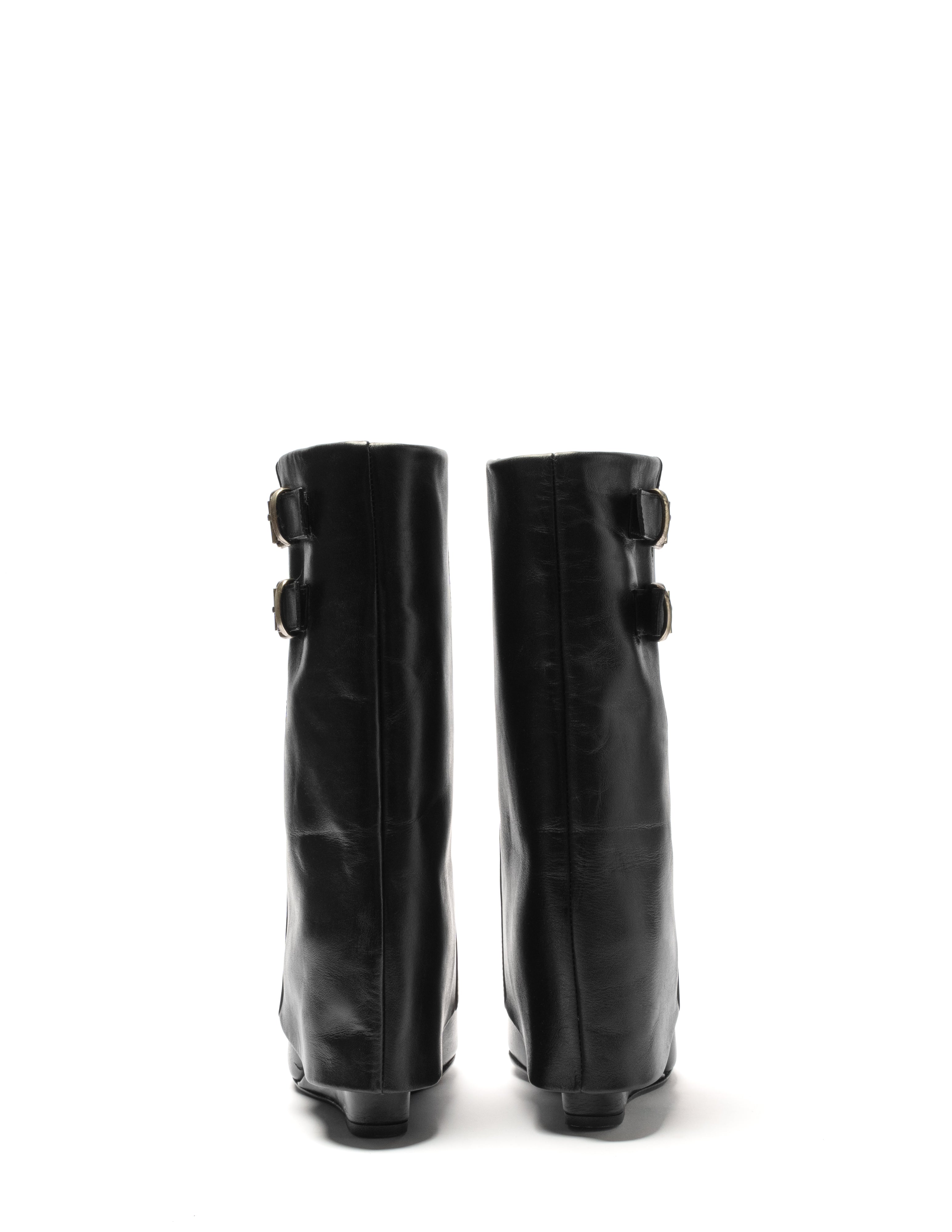 GV20 - Genuine Leather tubular boot with accessory and 7 Cm heel / wedge