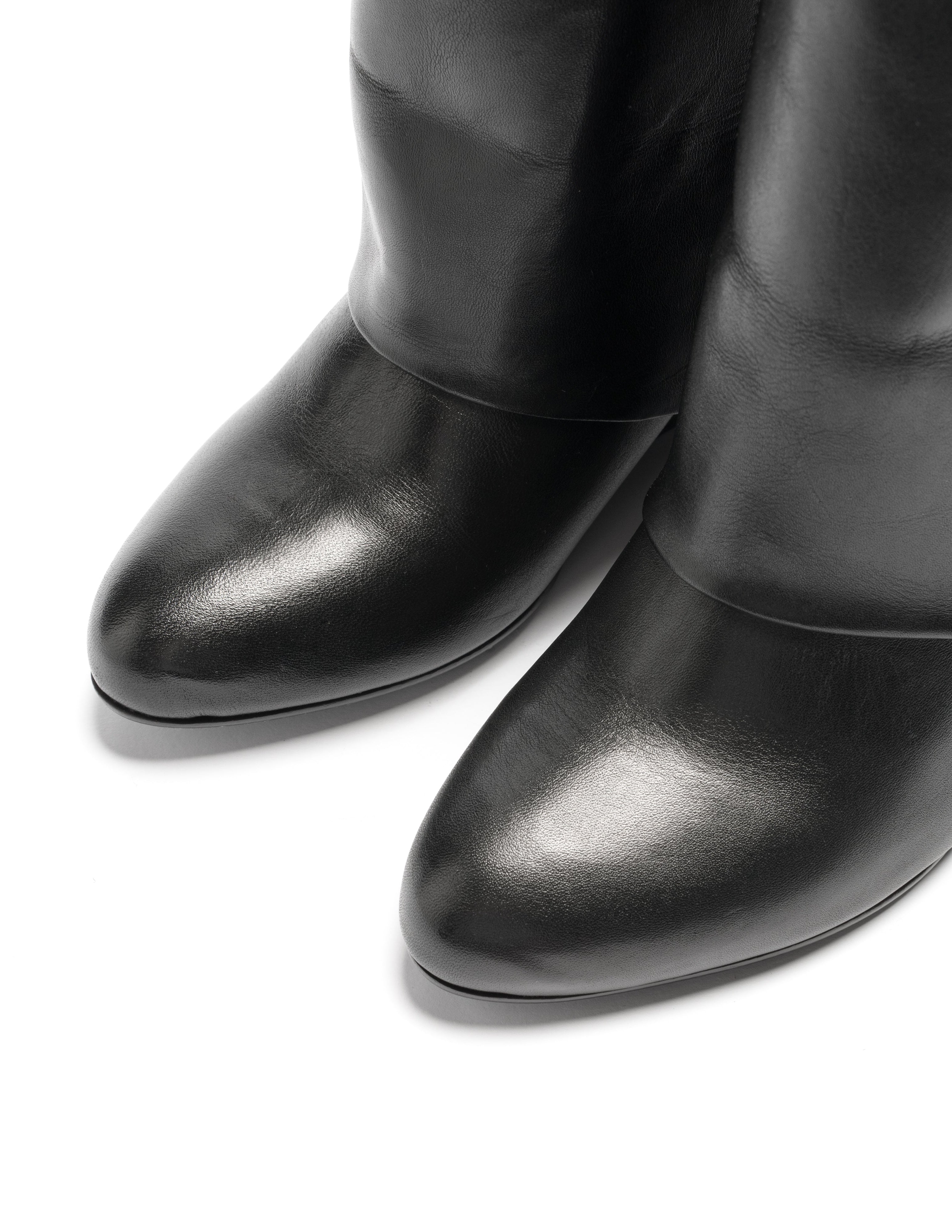 GV20 - Genuine Leather tubular boot with accessory and 7 Cm heel / wedge