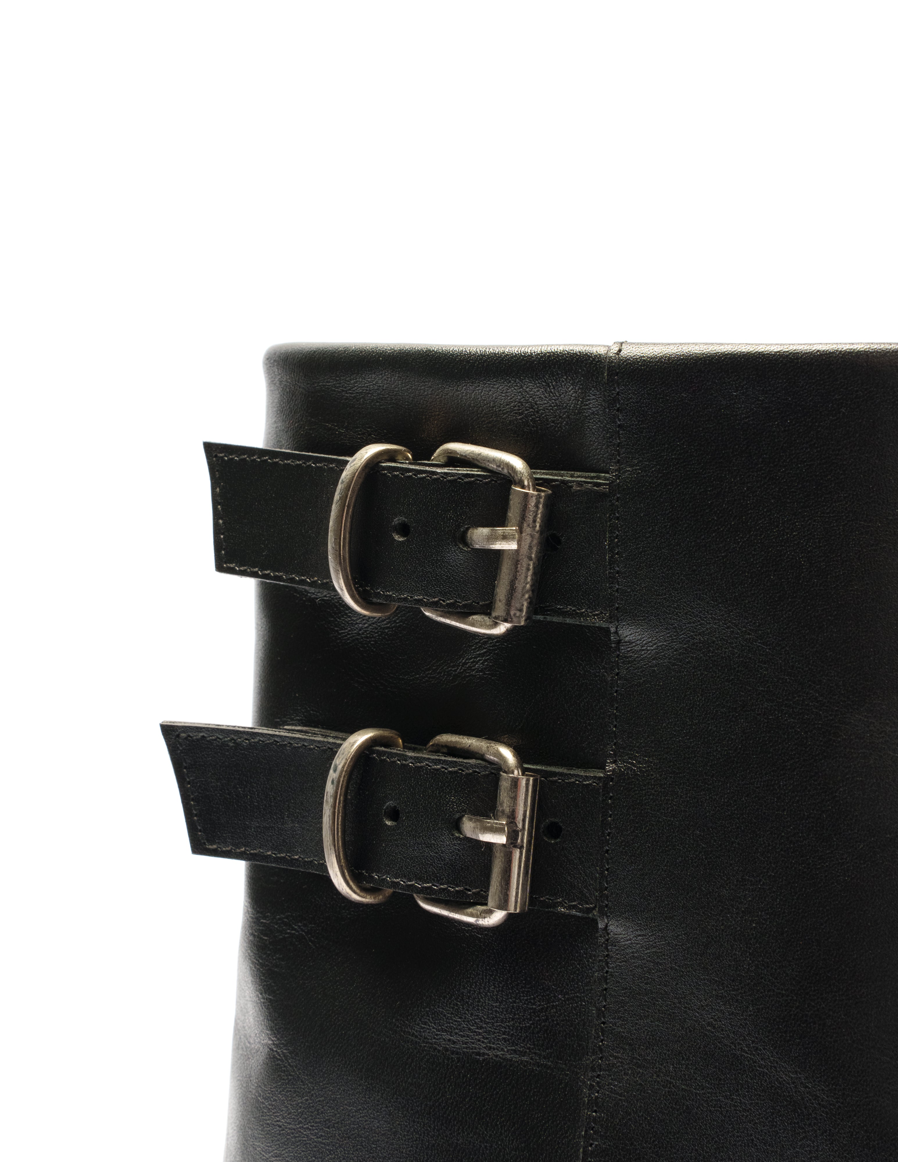 GV20 - Genuine Leather tubular boot with accessory and 7 Cm heel / wedge