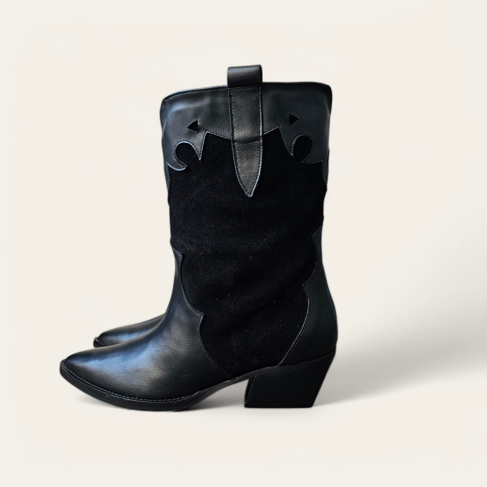 JULY LOW - Texan mood tubular boot in Real Suede and Genuine Leather