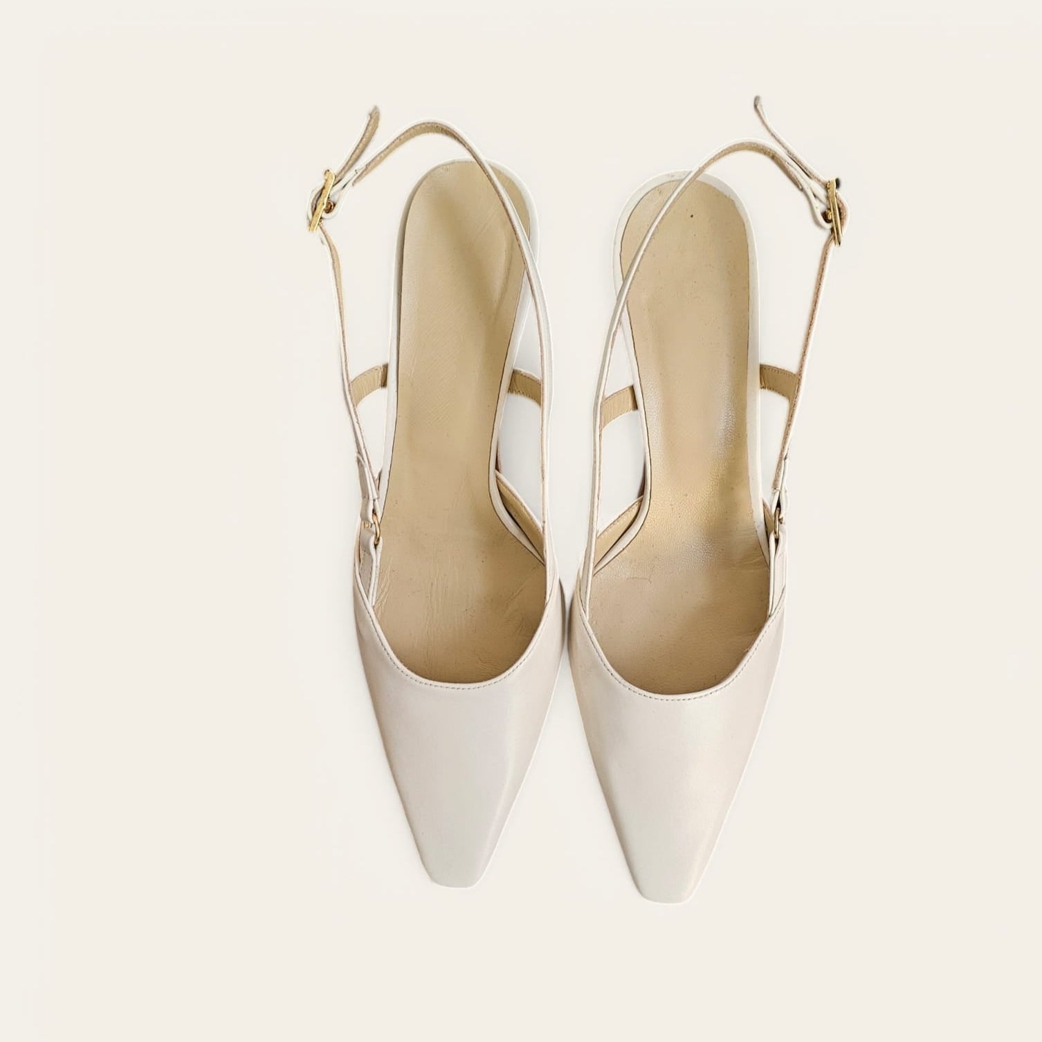 DK - Pointed Slingback Pumps in Genuine Butter Leather - 5cm Heel