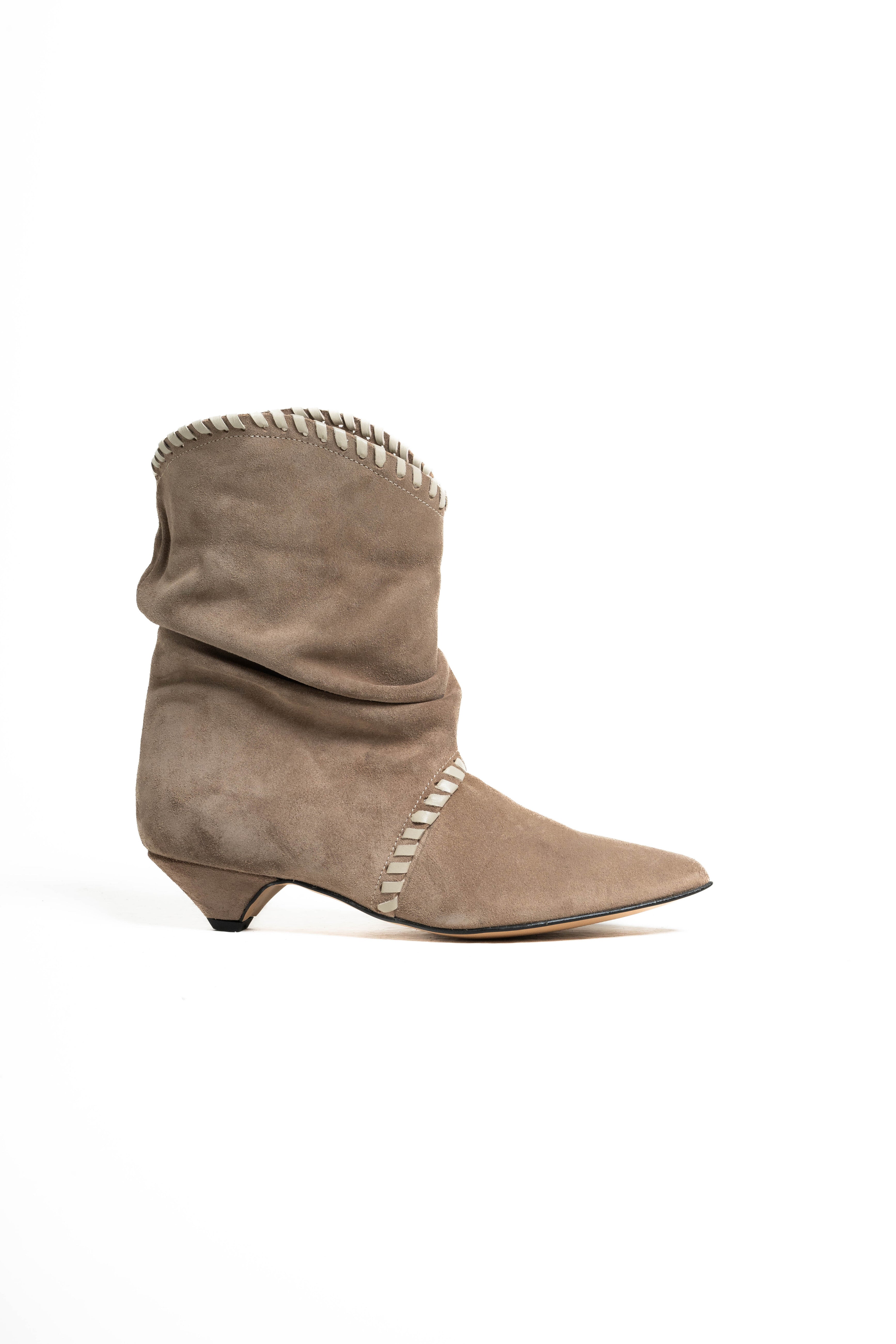 MARA - Stivaletto tubolare in Vero Camoscio Daino mood Indianino - Tacco 3 Cm