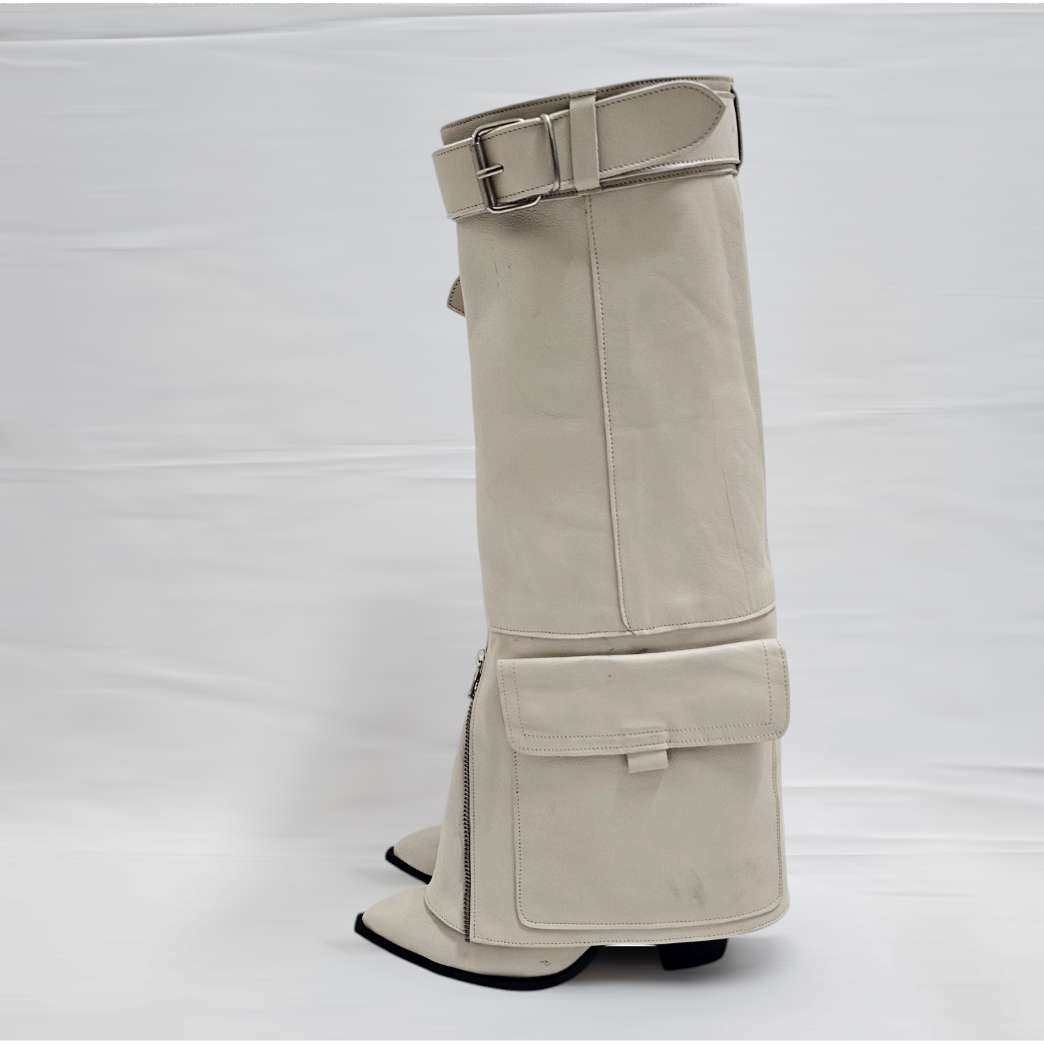 CAMPEROS_CARGO - Camperos mood boot in real leather with side bag - 7 cm heel