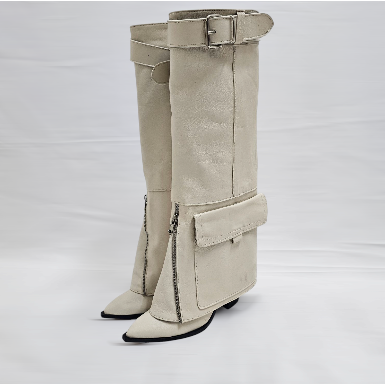 CAMPEROS_CARGO - Camperos mood boot in real leather with side bag - 7 cm heel