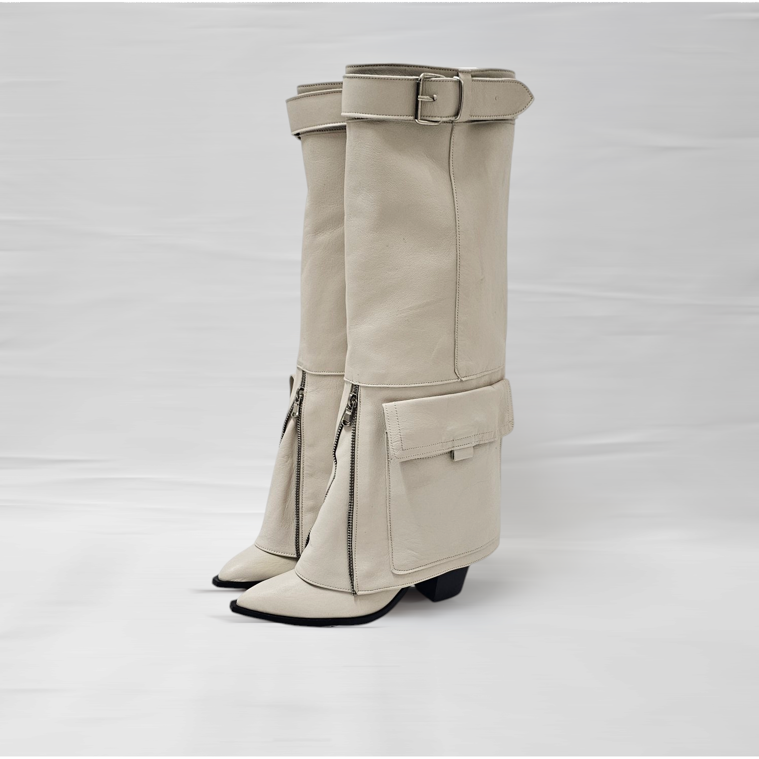 CAMPEROS_CARGO - Camperos mood boot in real leather with side bag - 7 cm heel