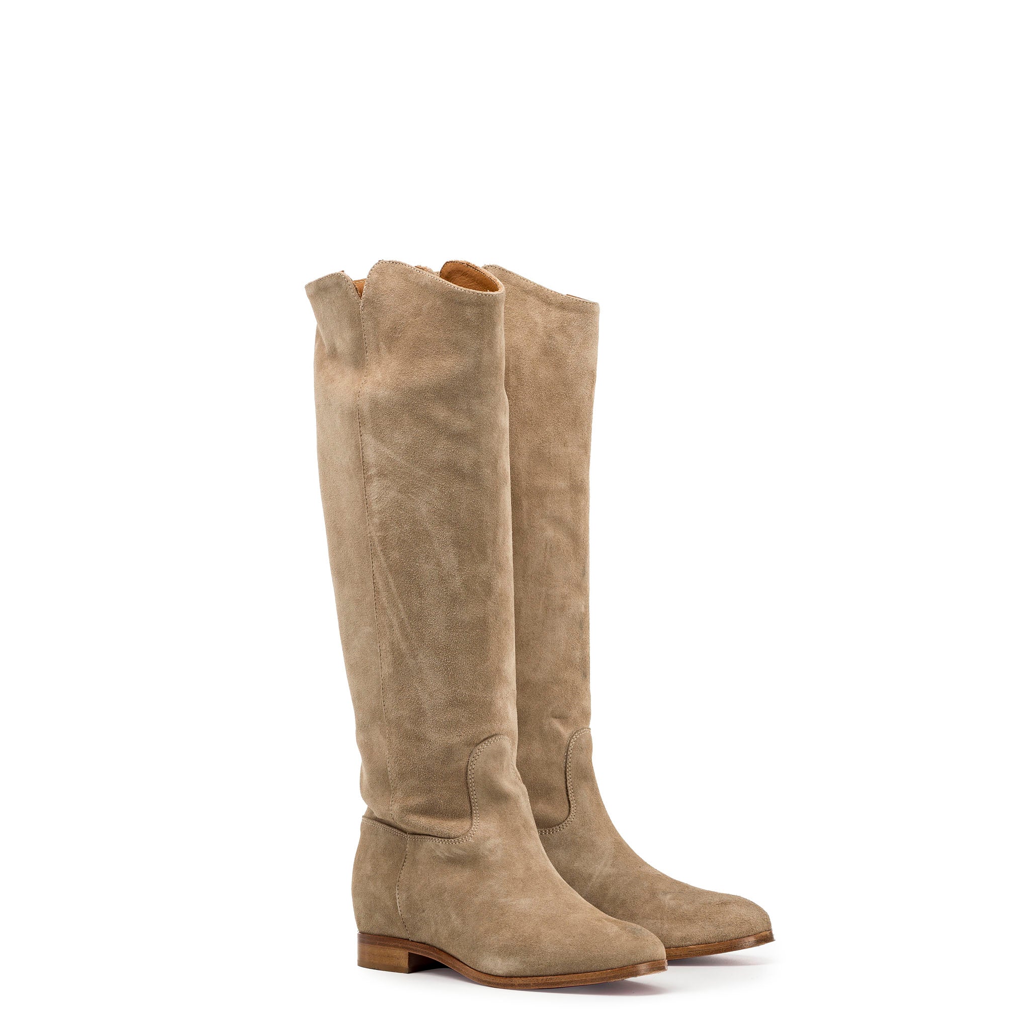 R40 - Tubular boot in real suede with internal lift