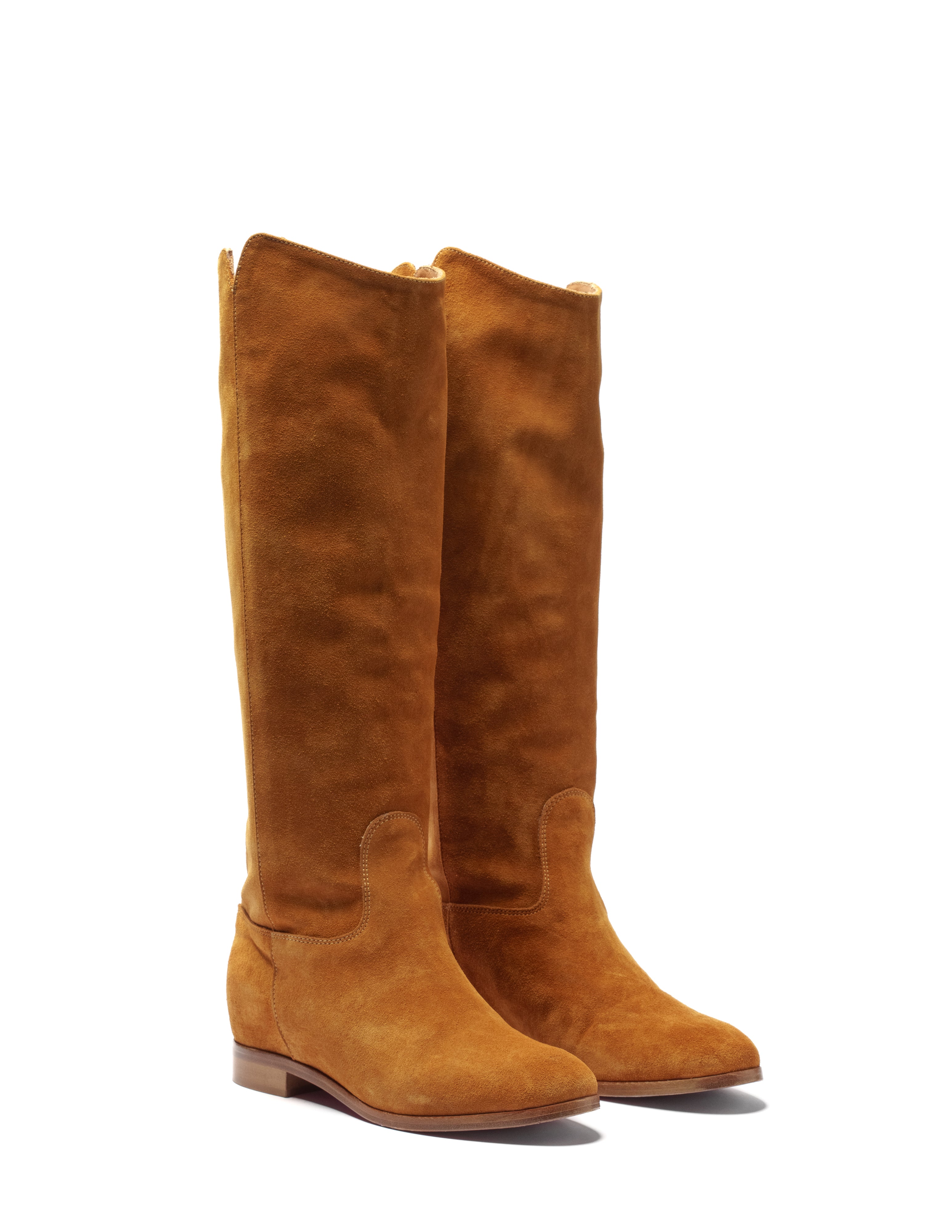 R40 - Tubular boot in real suede leather with internal lift