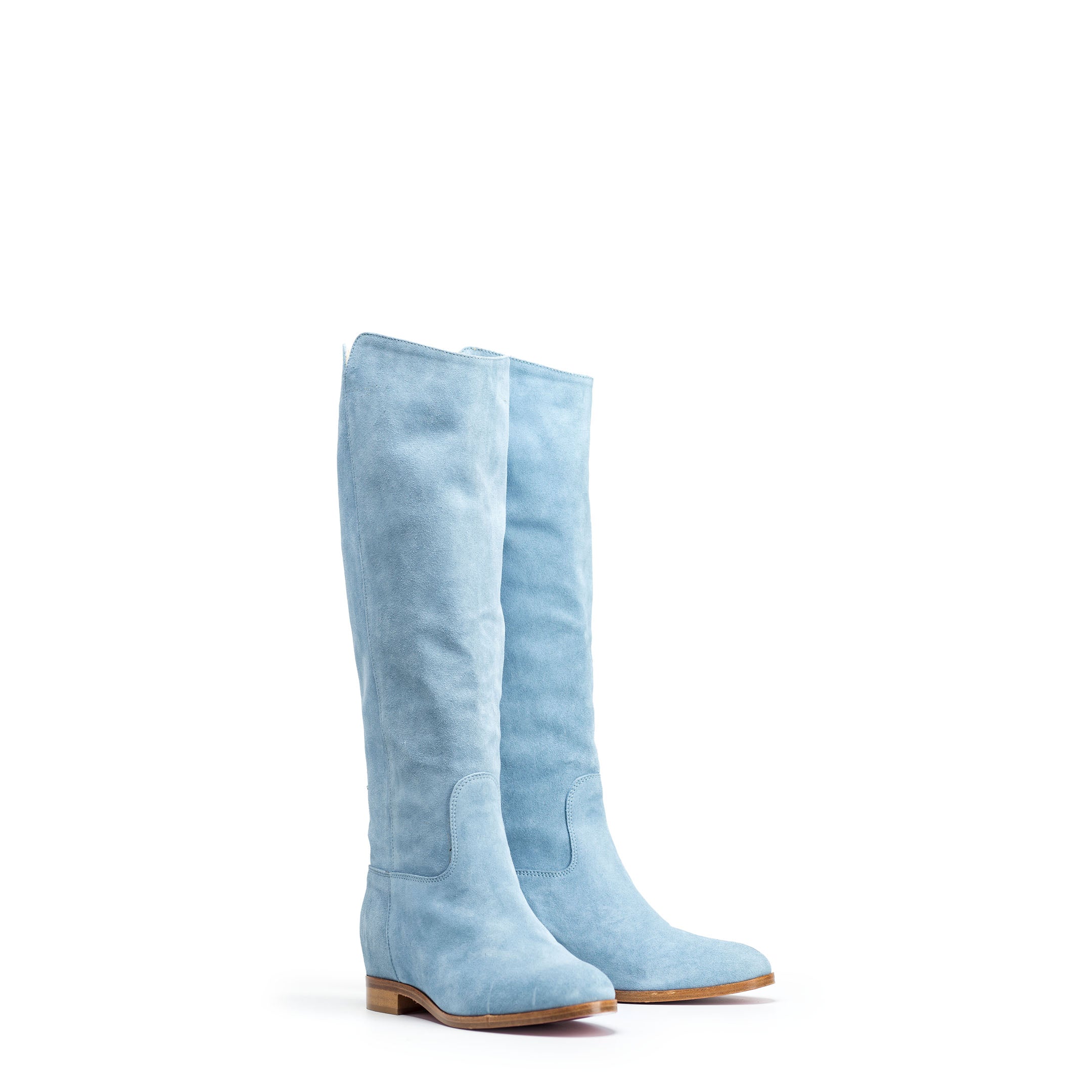 R40 - Tubular boot in real Sky suede with internal lift