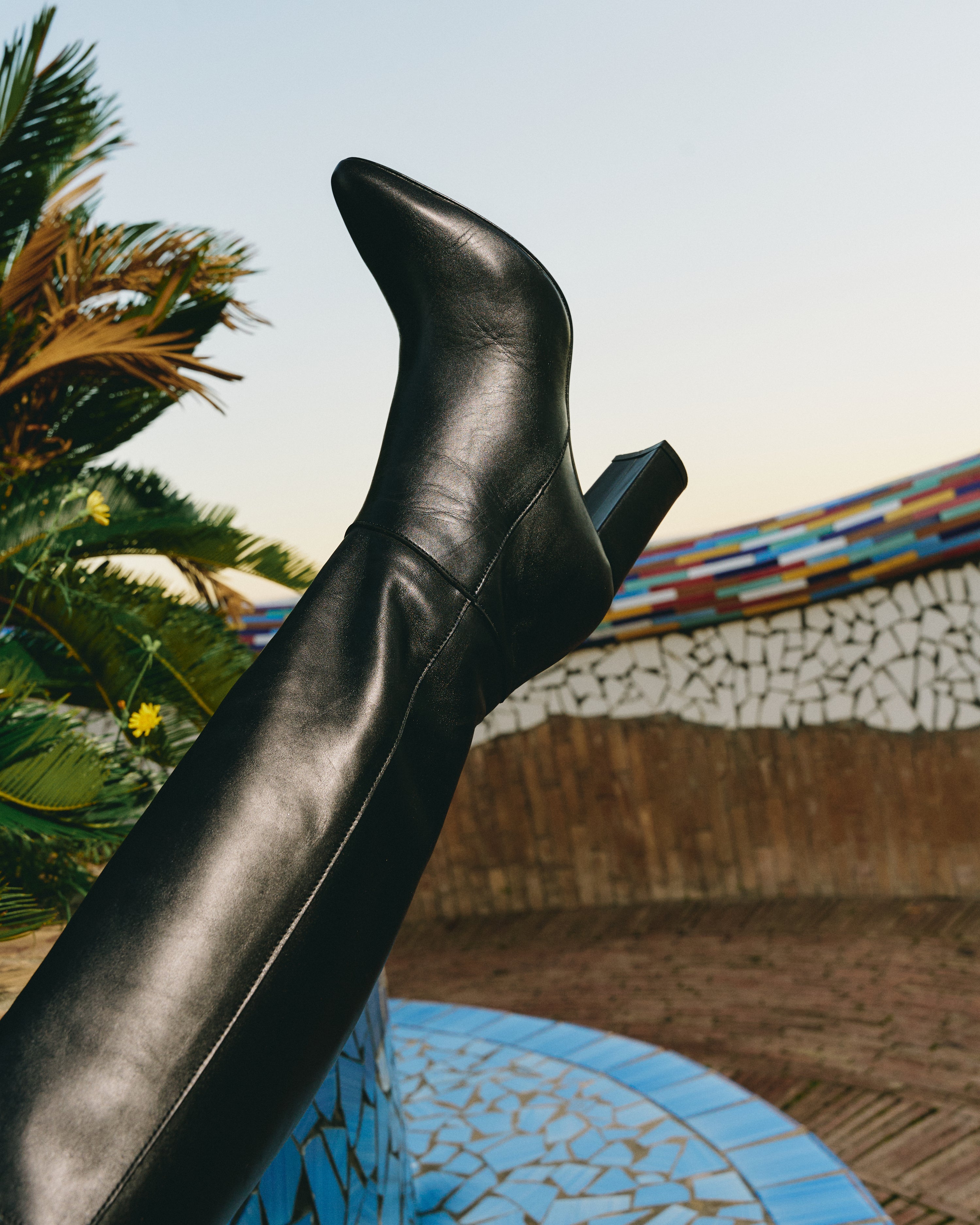 CELYNE 10 - Stivali Cuissardes "Midnight" in Pelle Nera con Tacco Largo