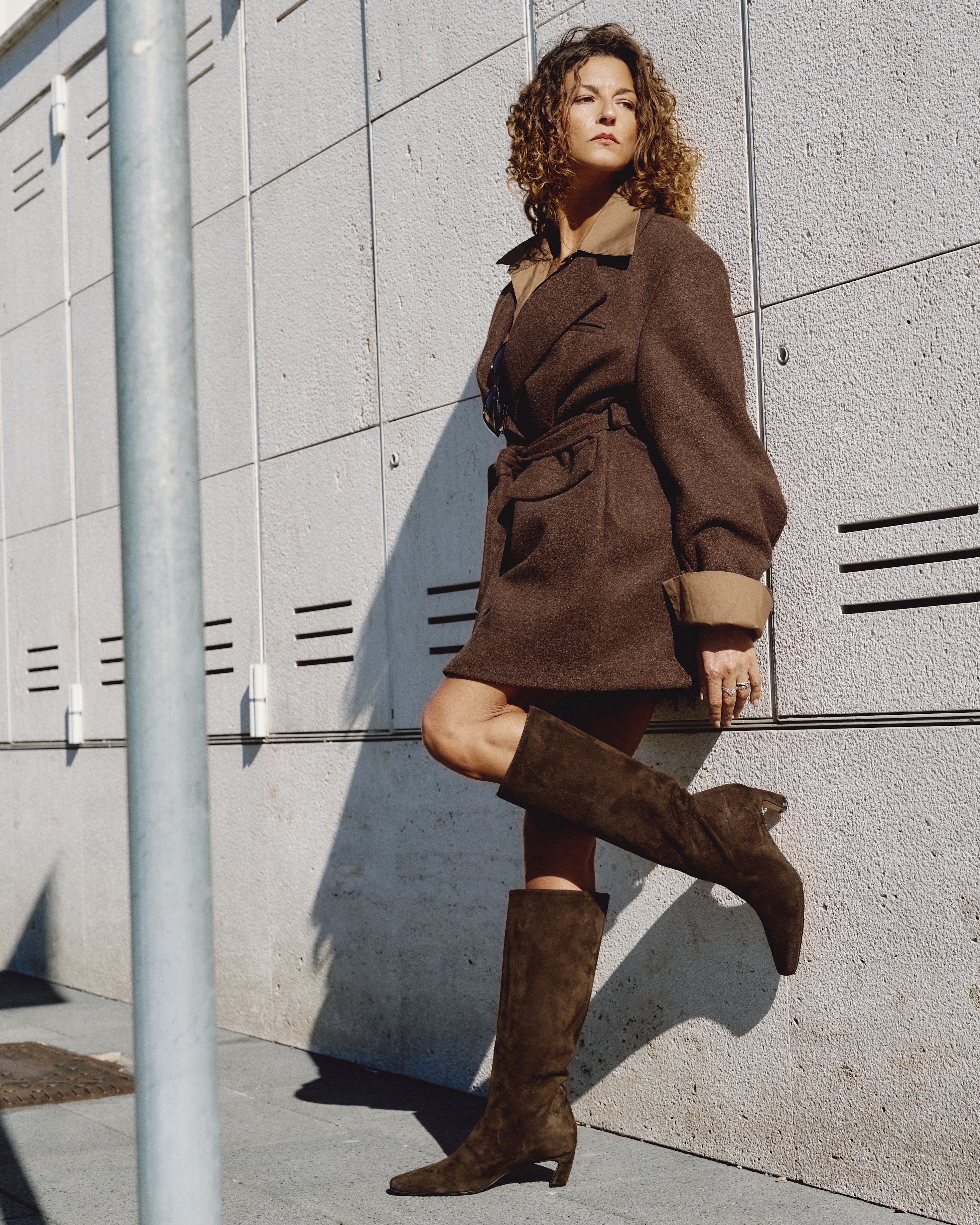 JADE - Stivali Cuissard  in Camoscio Nero - Tacco Roghetto 5 Cm