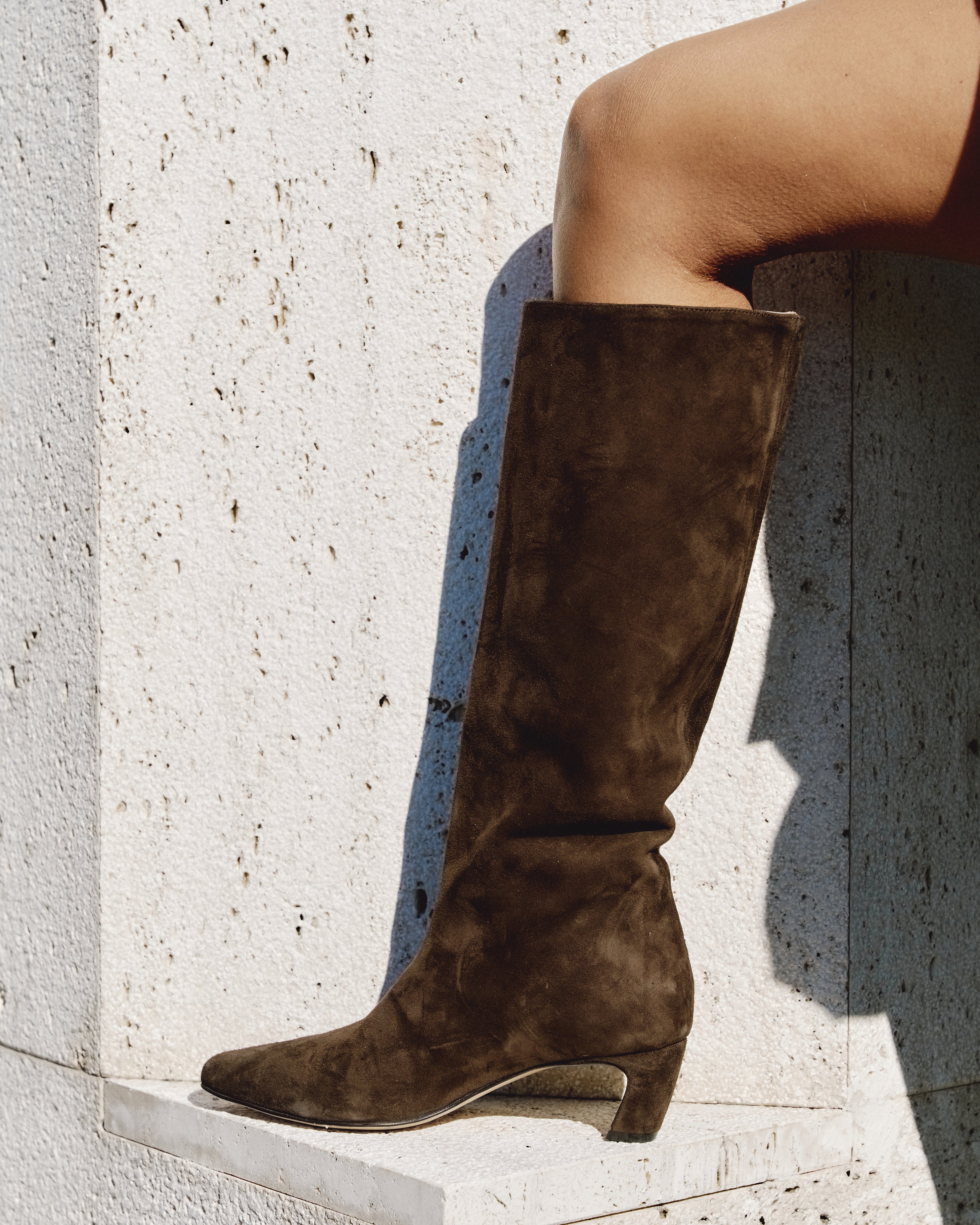 JADE - Stivali Cuissard  in Camoscio Nero - Tacco Roghetto 5 Cm