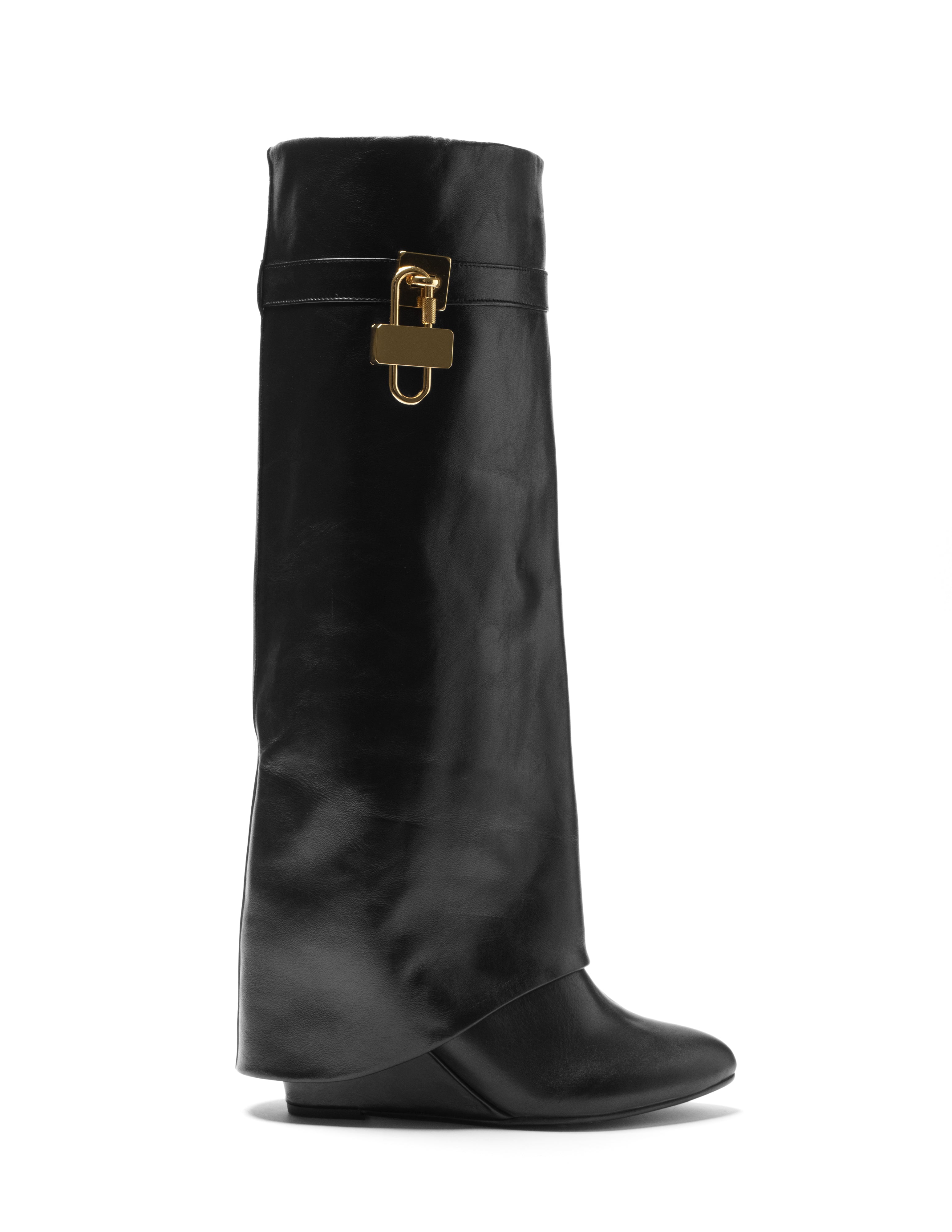 GV20 - Genuine Leather tubular boot with accessory and 7 Cm heel / wedge