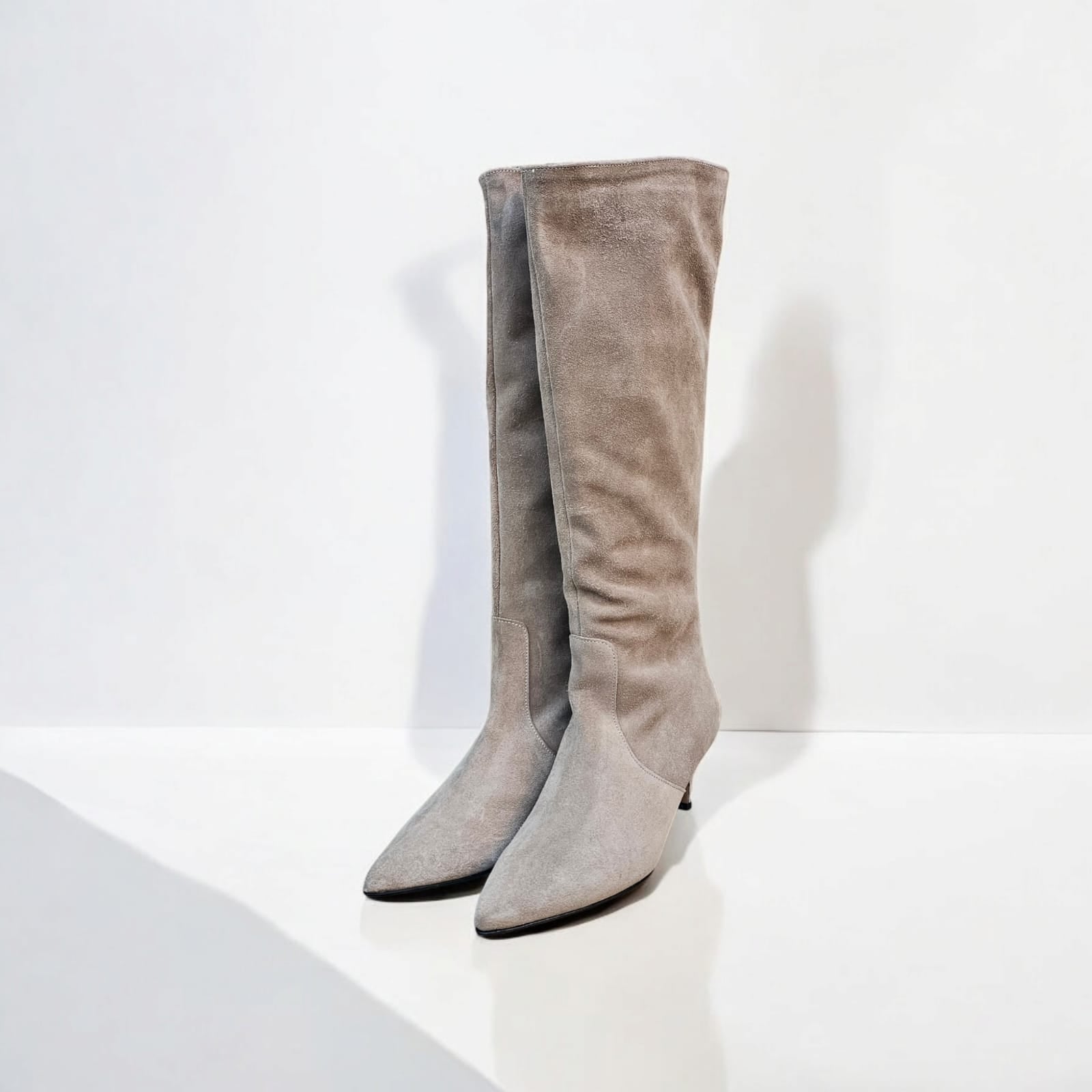 195 - Tubular Boot in Real Daino Suede - Heel 5 Cm