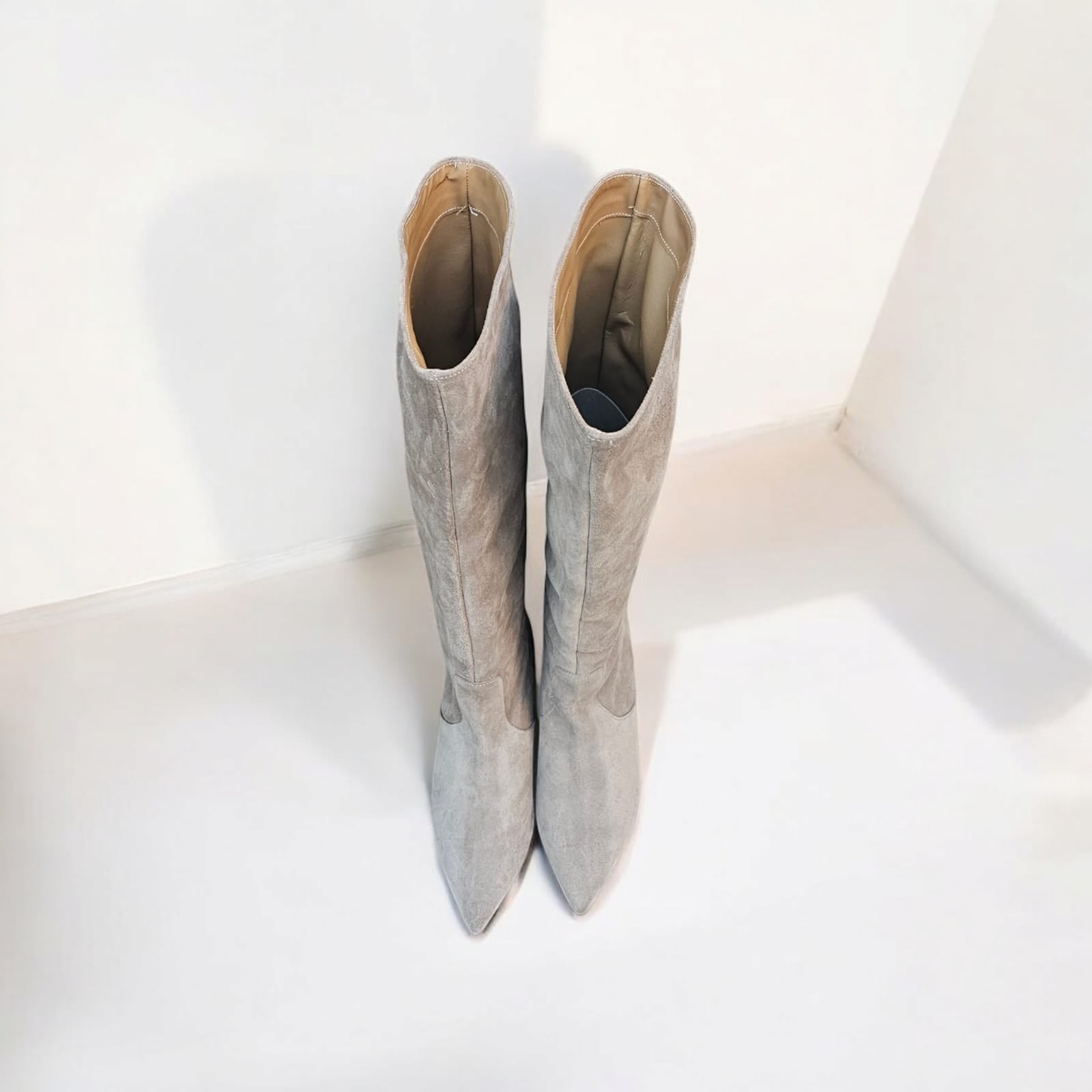 195 - Tubular Boot in Real Daino Suede - Heel 5 Cm