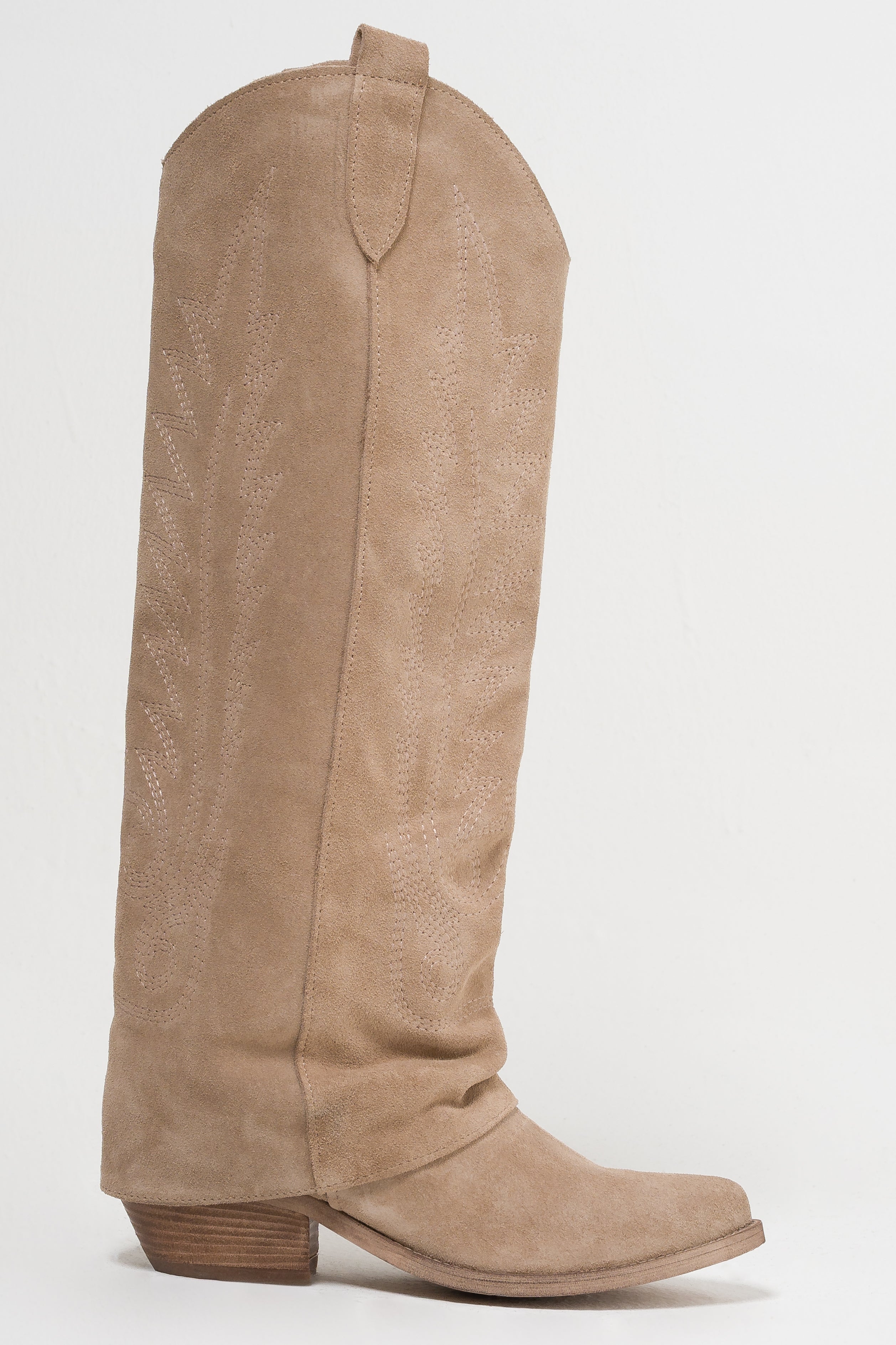 TEX 142 - Camperos mood tubular boot in real suede with cuff
