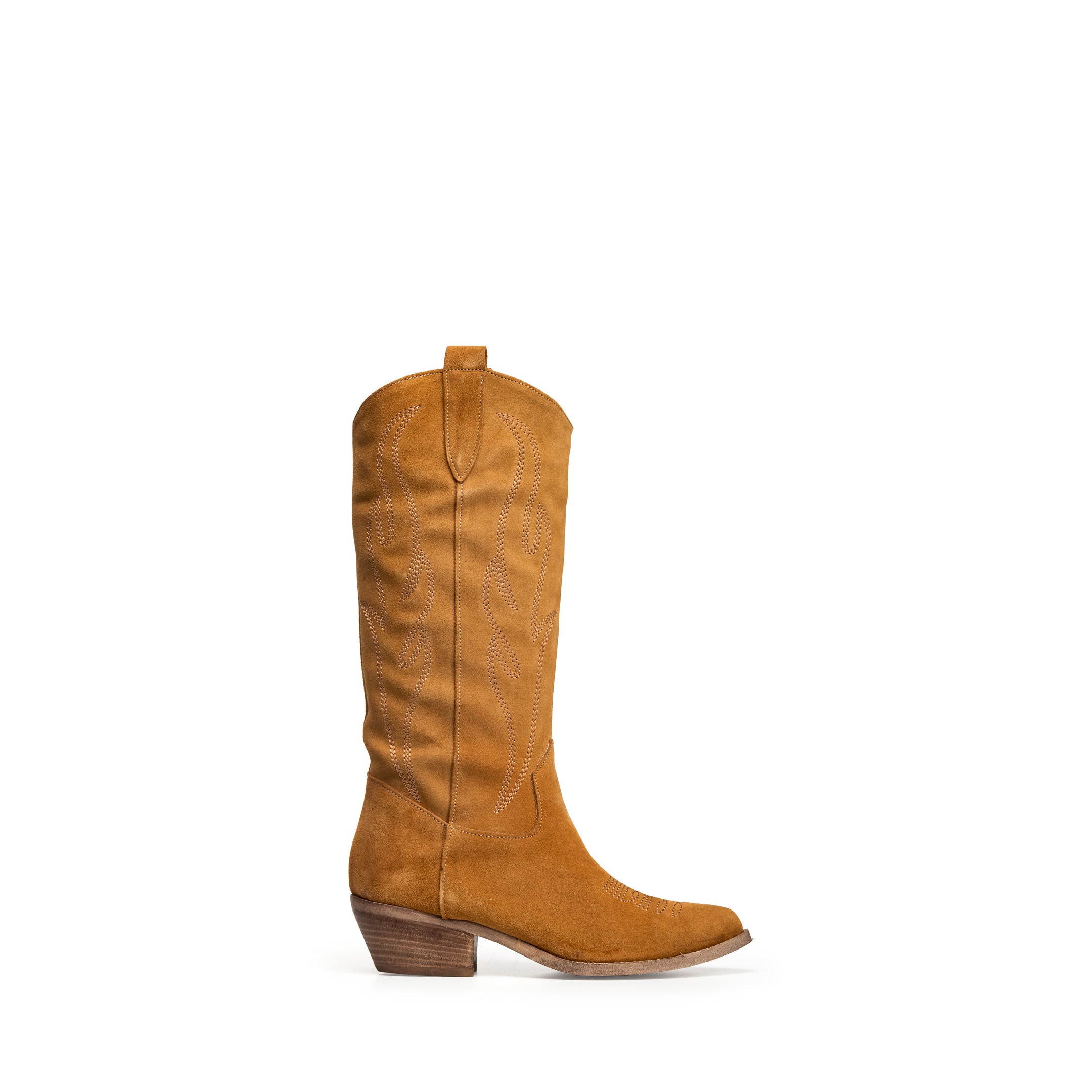 TEX 60 - Camperos tubular boot in real suede leather with embroidery