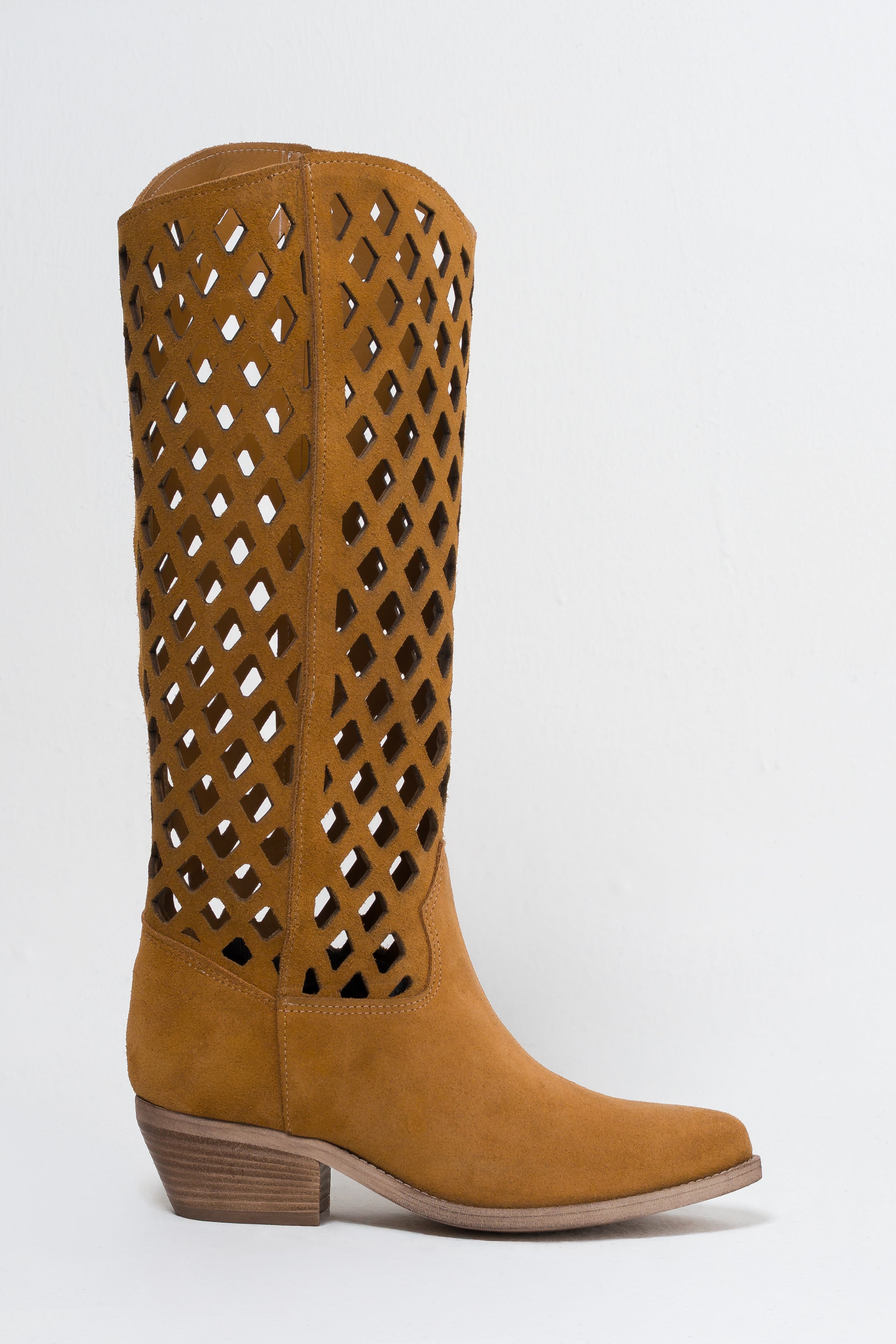 TEX 60 - Camperos tubular boot in real suede leather with embroidery