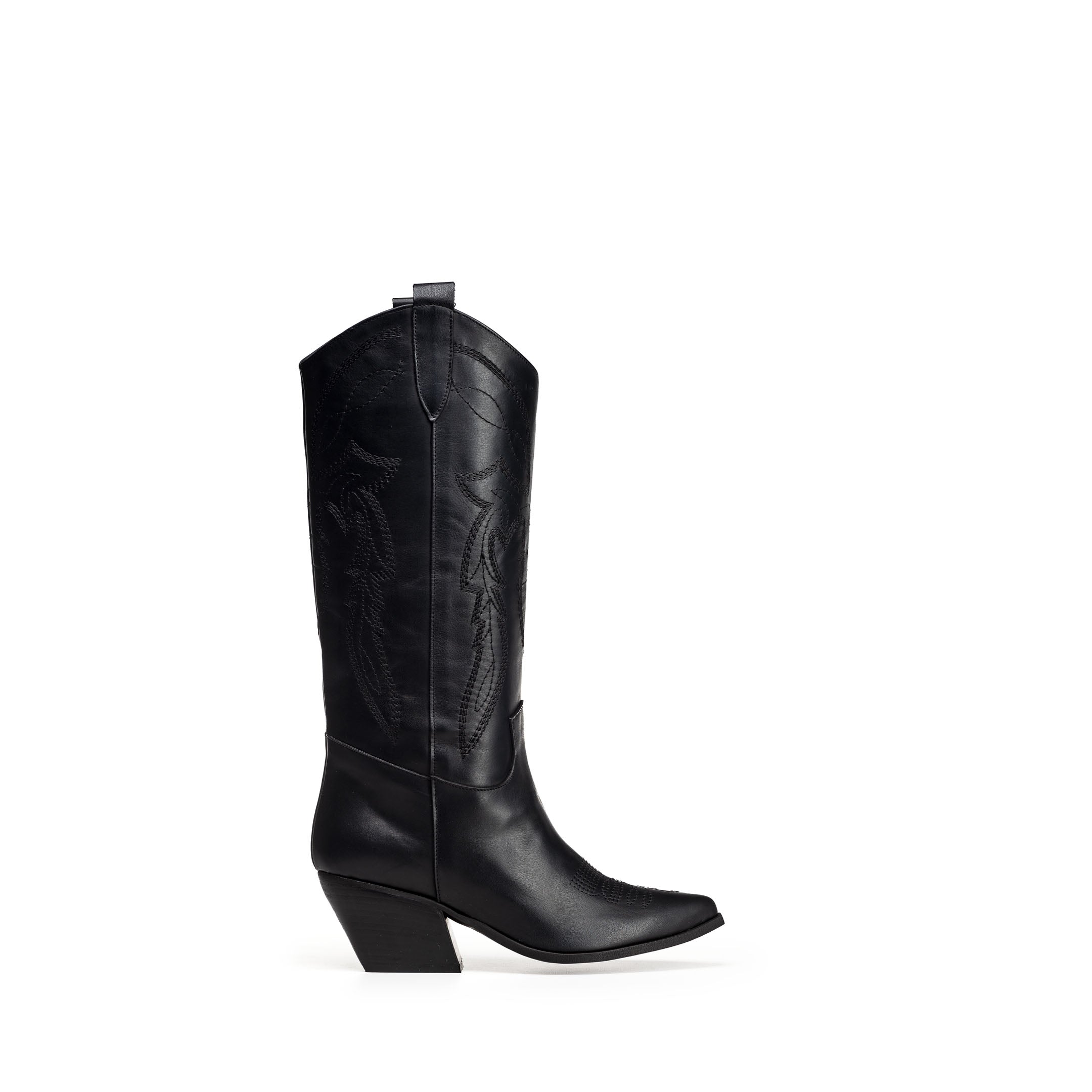 TEX 70_LOW - Camperos tubular boot in genuine leather with embroidery