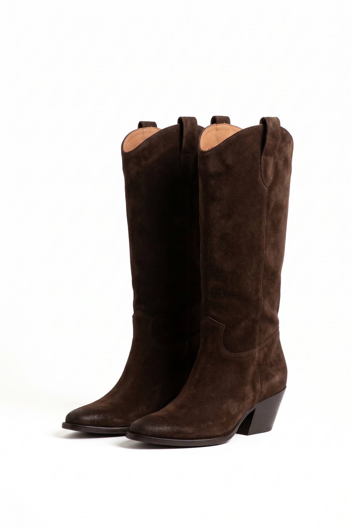 TEX 70_LOW - Camperos Tubular Boot in Real Suede Leather with Embroidery