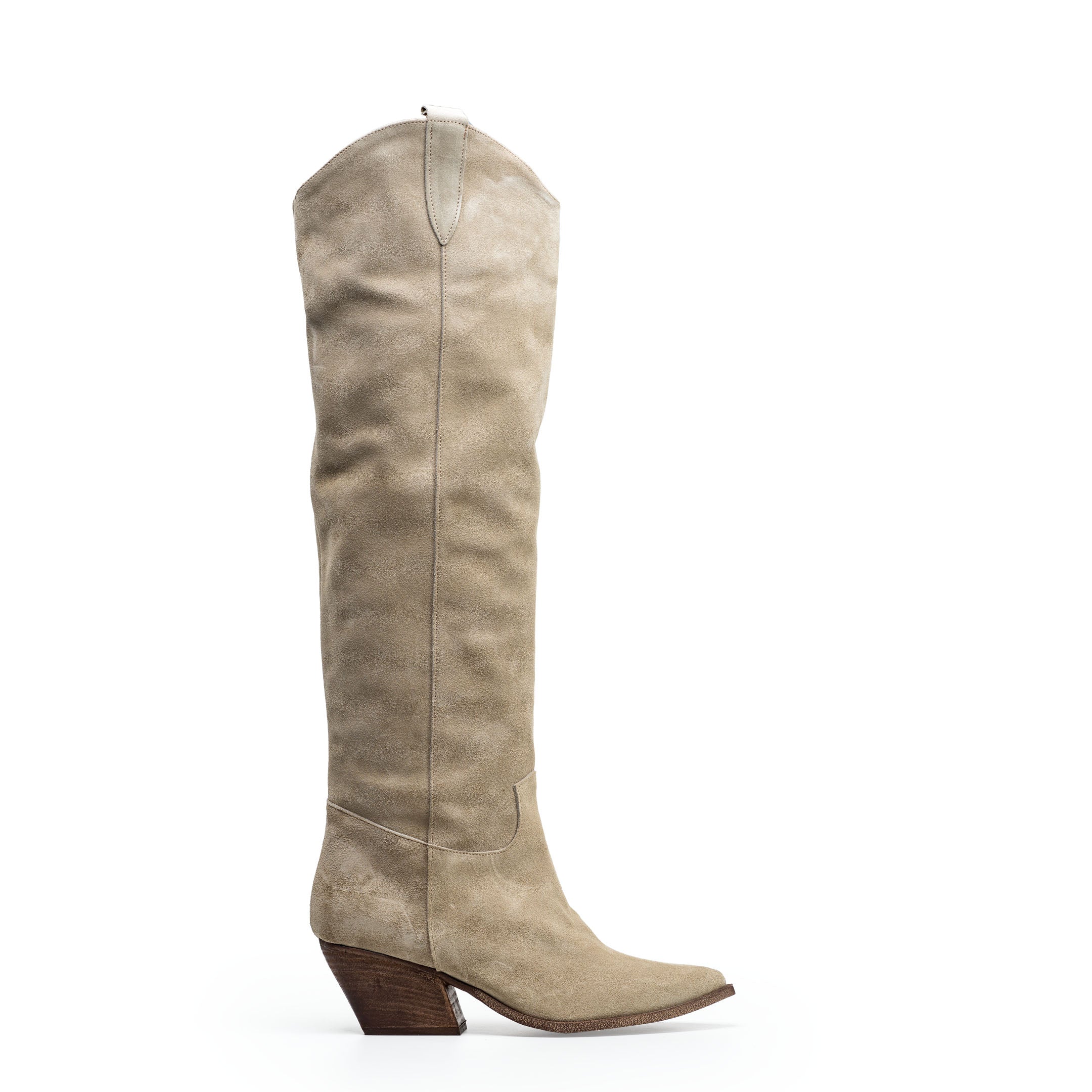 TEX 80 - Camperos over-the-knee tubular boot in real suede Sand