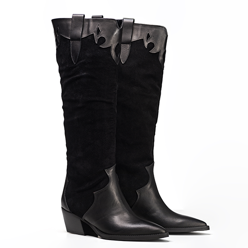 JULY TOP - Texan mood tubular boot in Real Suede and Genuine Leather