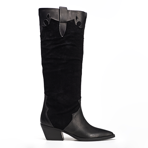 JULY TOP - Texan mood tubular boot in Real Suede and Genuine Leather