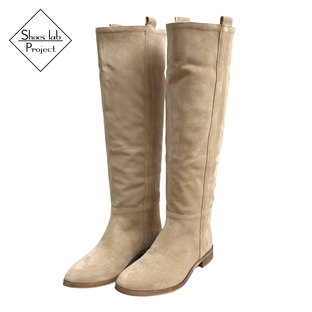 1130_NEW - Tubular Boot in Real Suede with Side Band