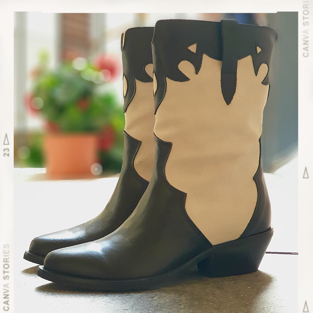 JULY LOW - Texan mood tubular boot in Real Suede and Genuine Leather