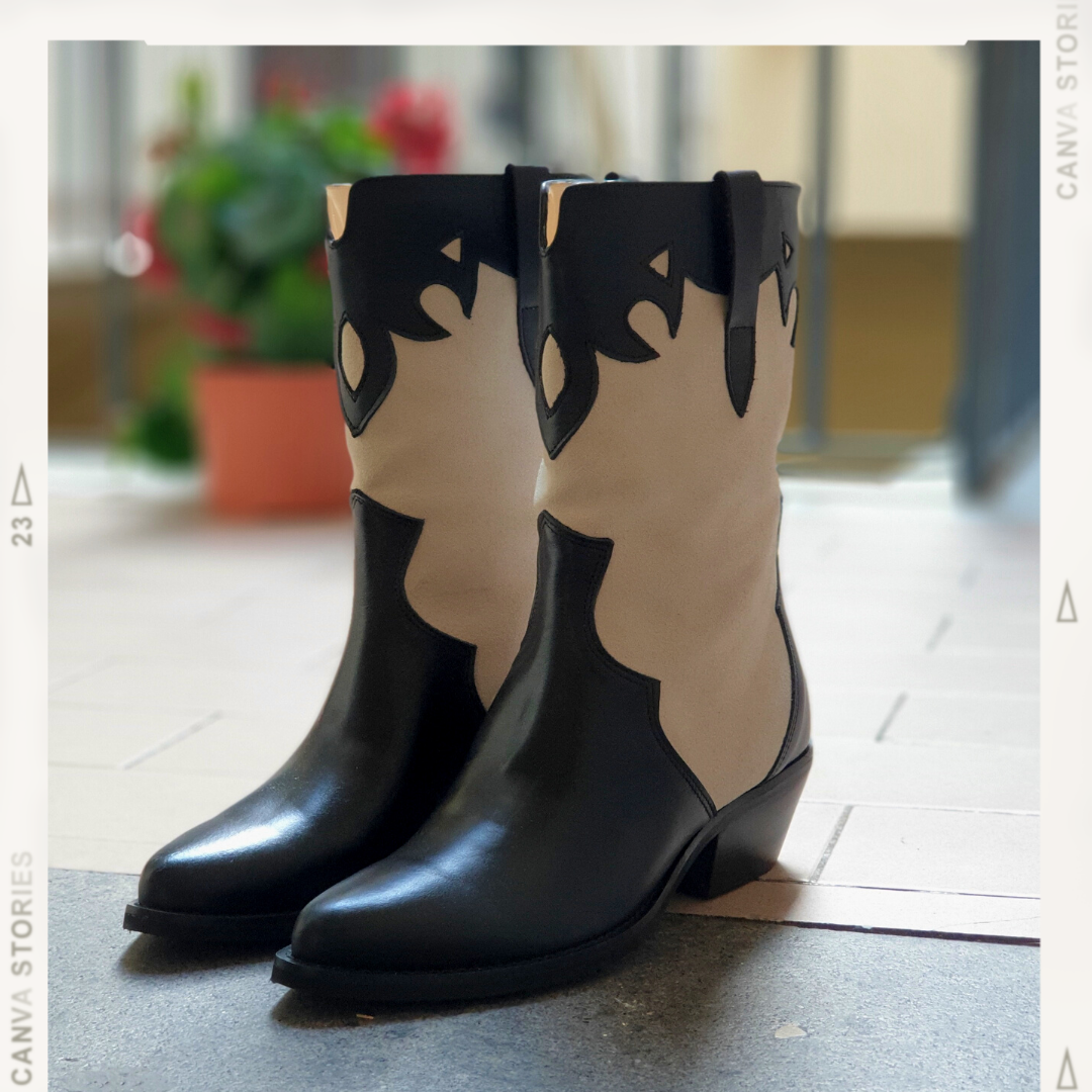 JULY LOW - Texan mood tubular boot in Real Suede and Genuine Leather