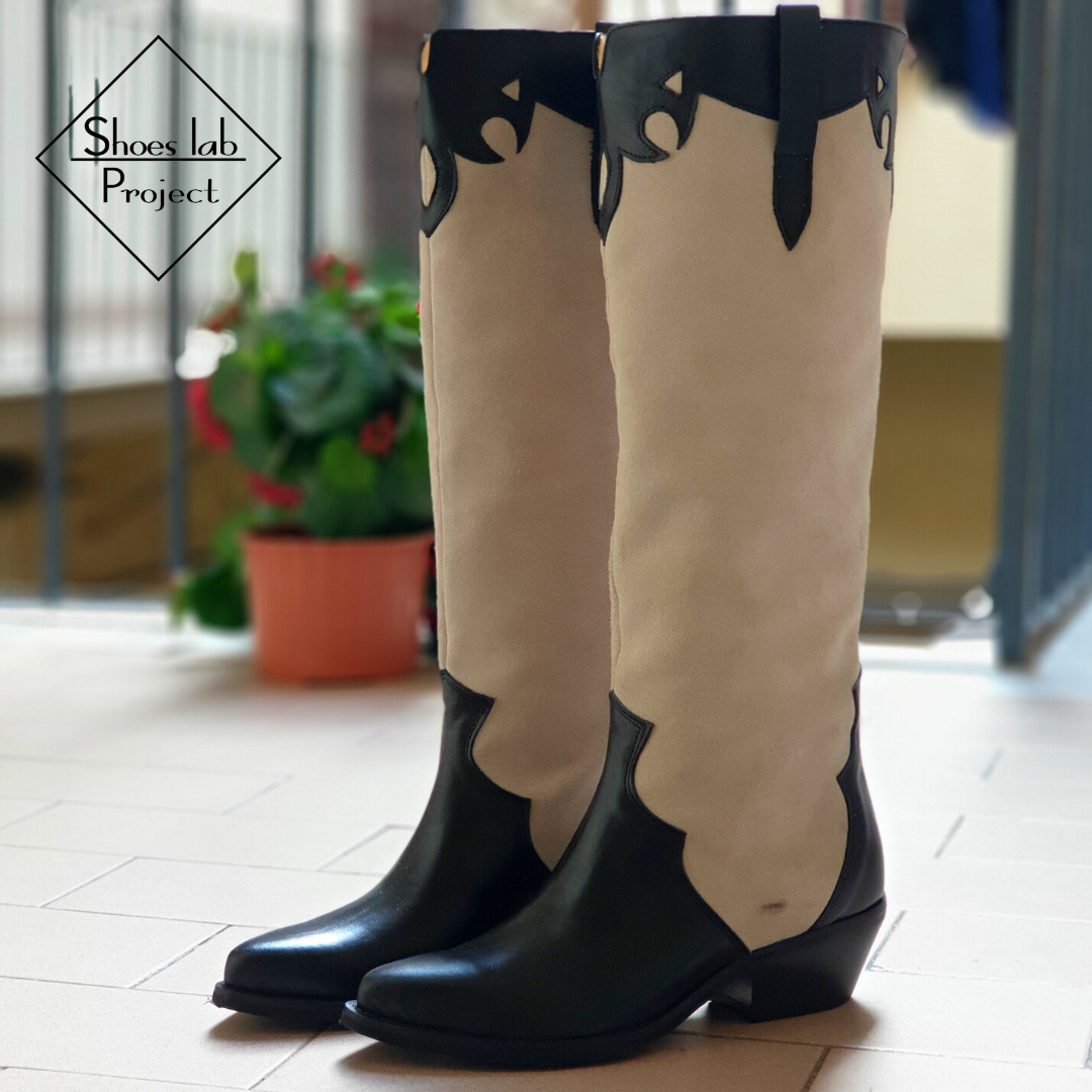 JULY TOP - Texan mood tubular boot in Real Suede and Genuine Leather