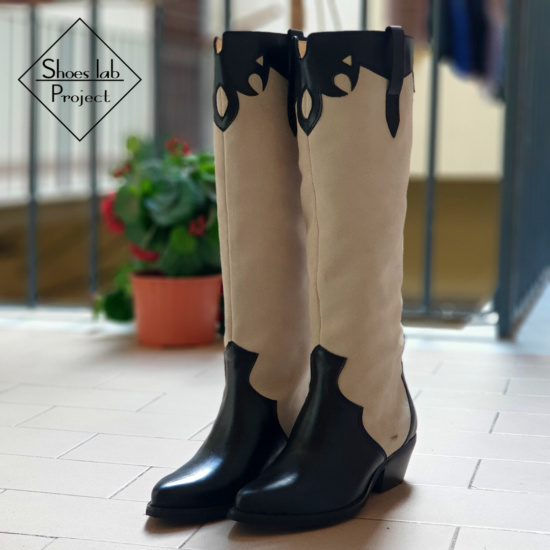 JULY TOP - Texan mood tubular boot in Real Suede and Genuine Leather